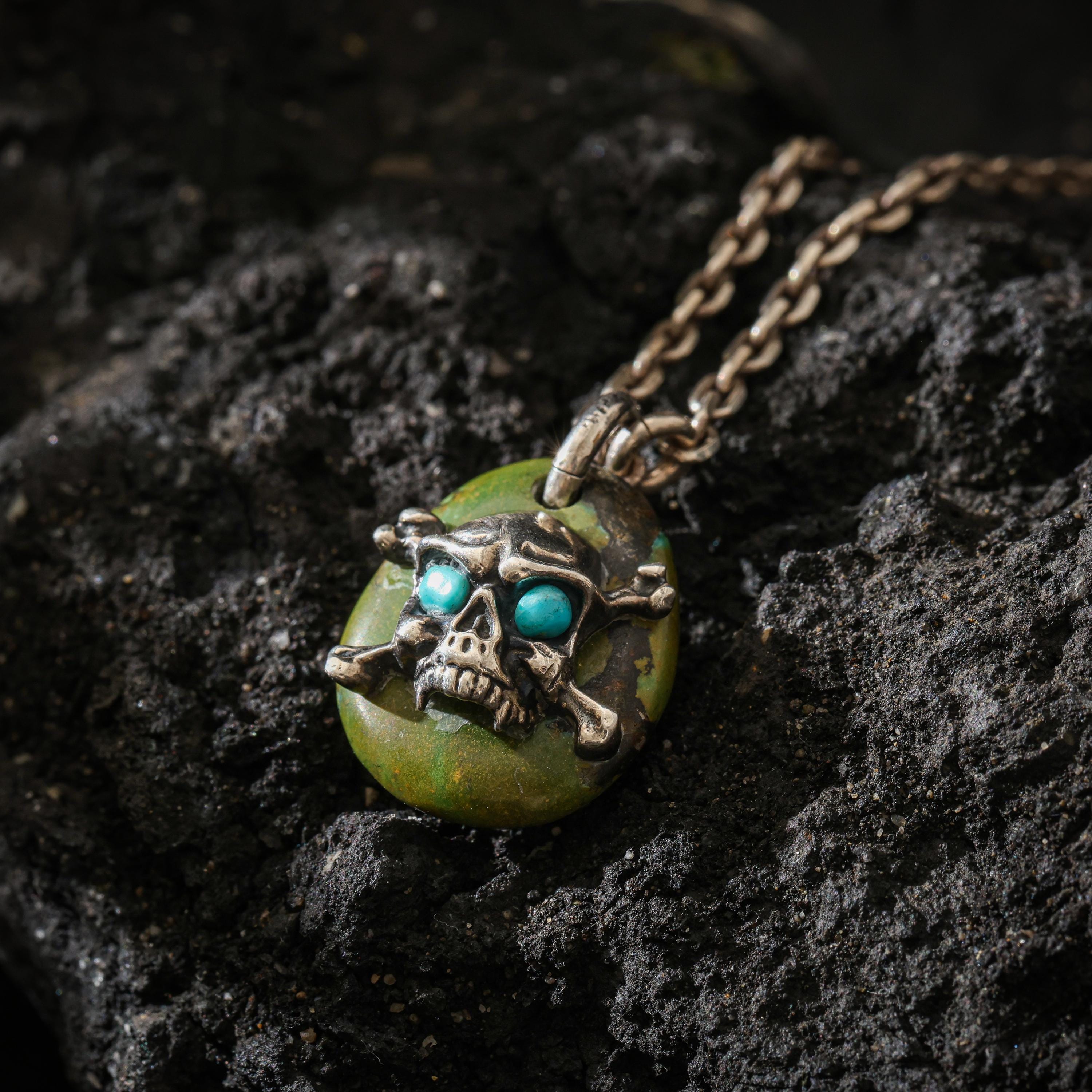 Turquoise Skull Pendant