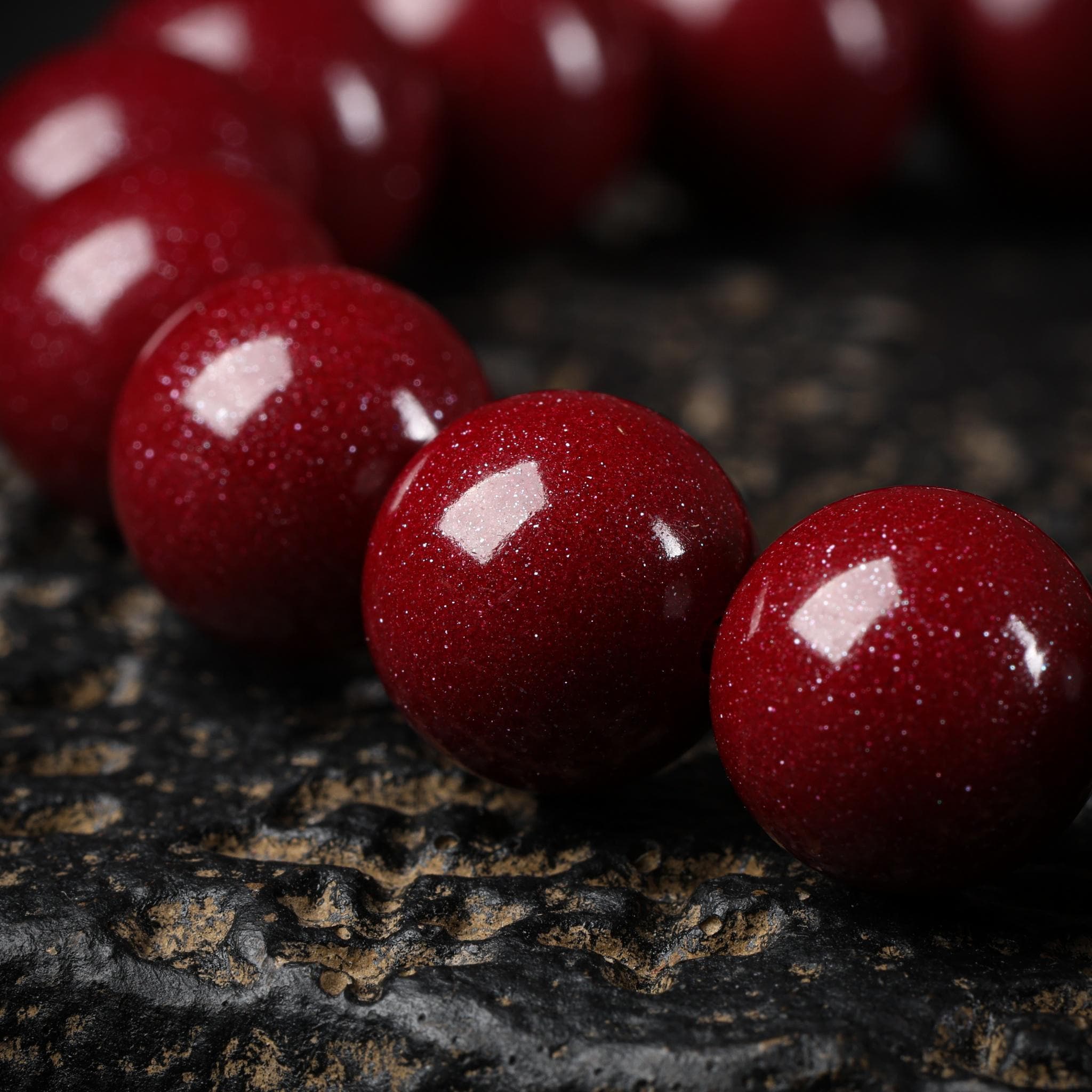 Cinnabar Amulet Mala Bead Bracelet