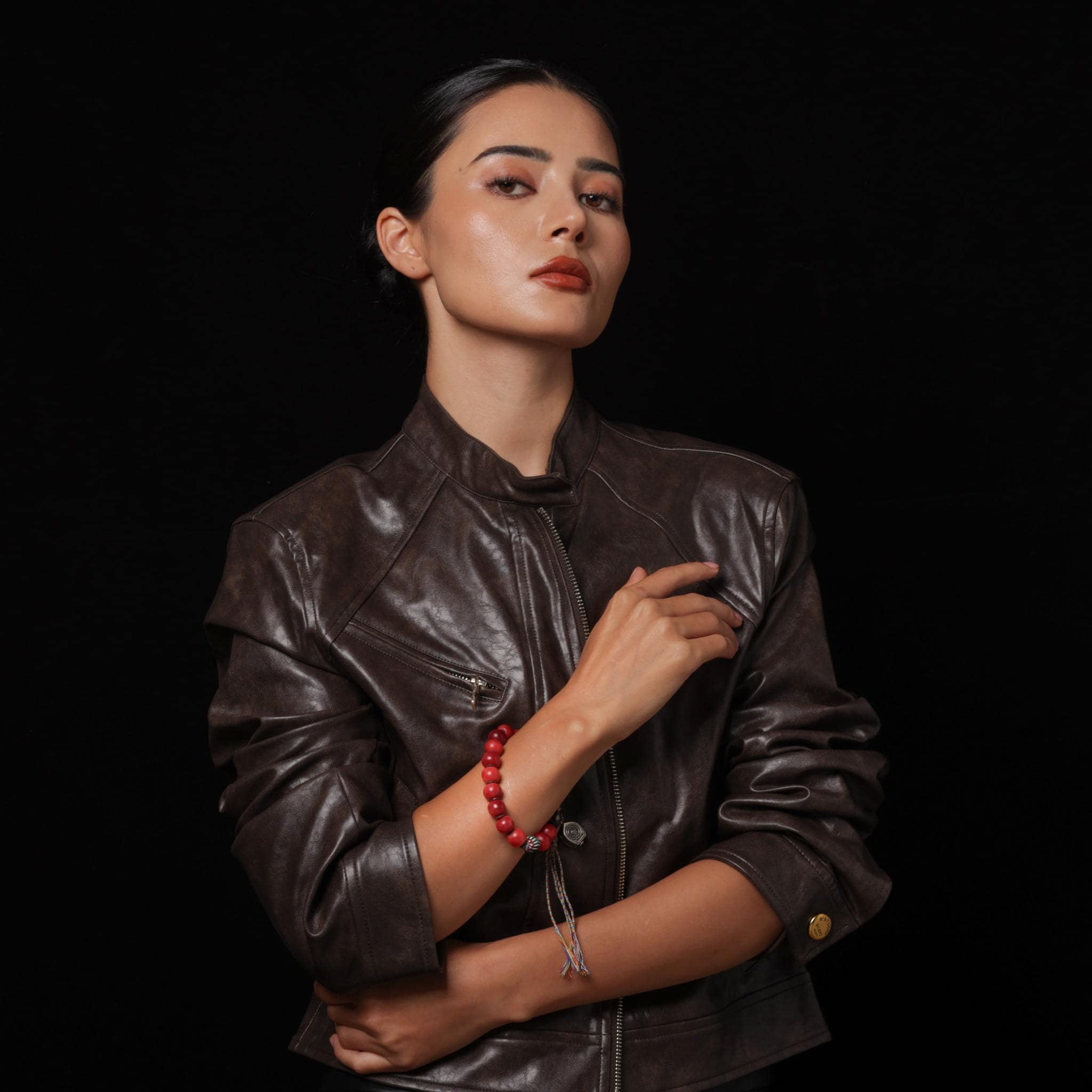 Camel Bone Bracelet Gankyil and Eight Auspicious Symbols