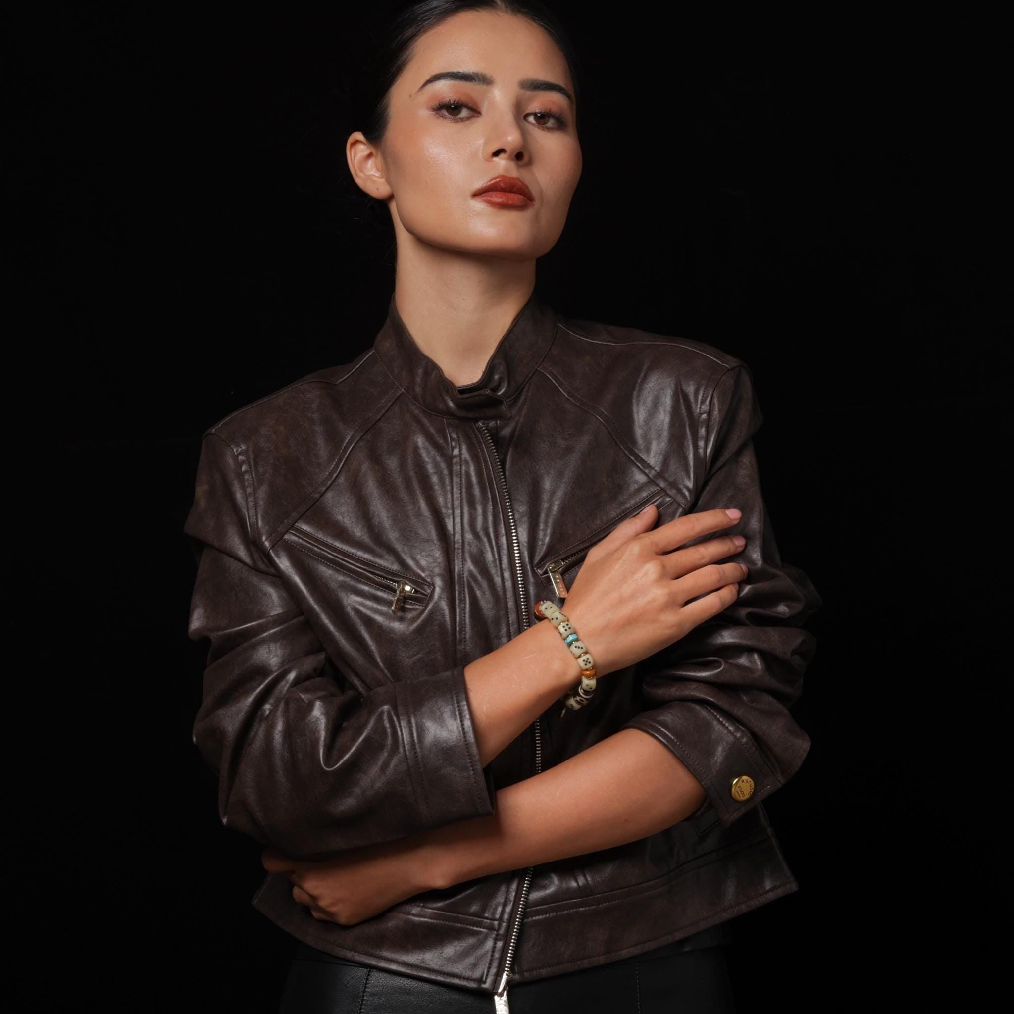 Yak Bone Bracelet Turquoise & Dzi Accents