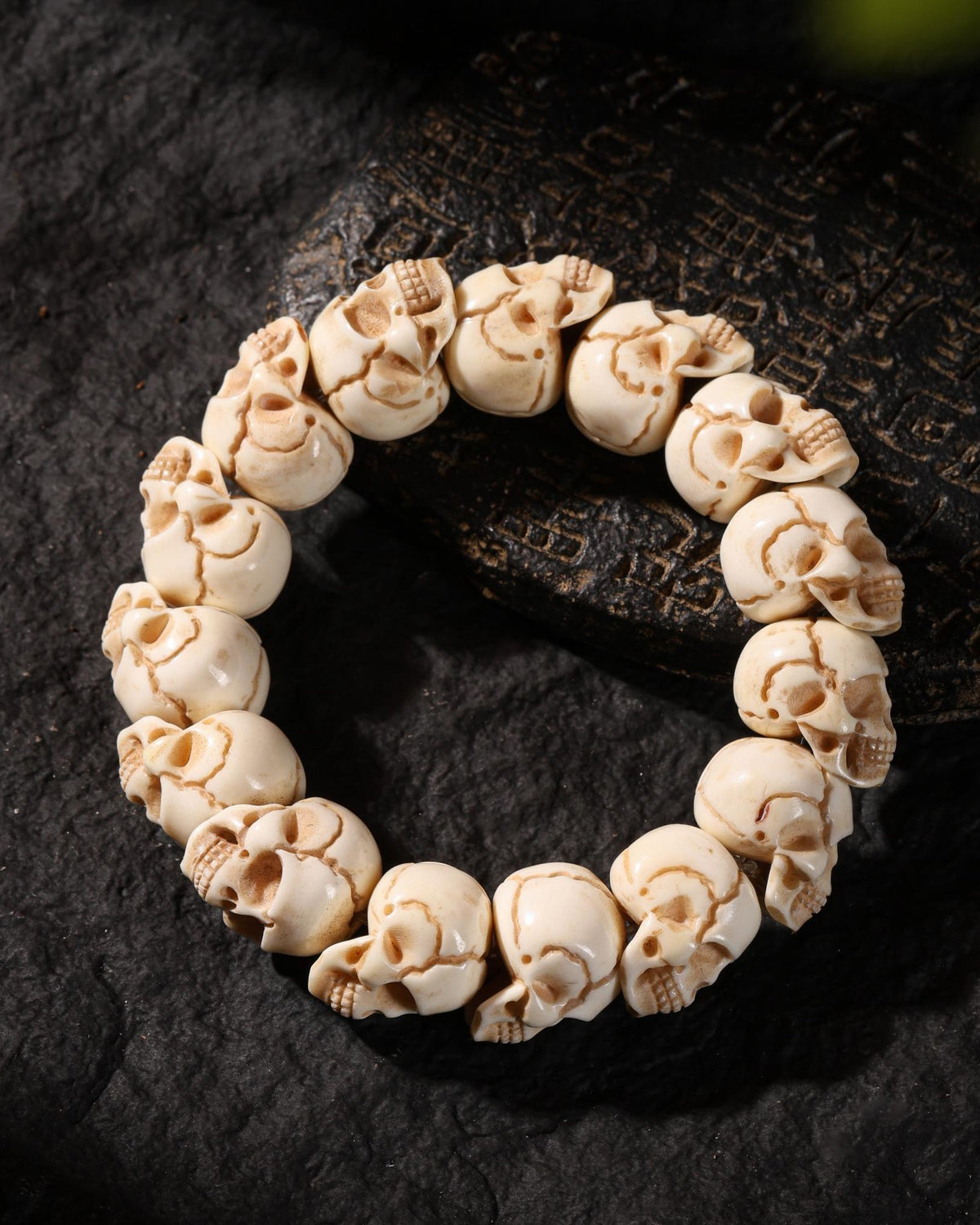Yak Bone Skull Talisman Bracelet