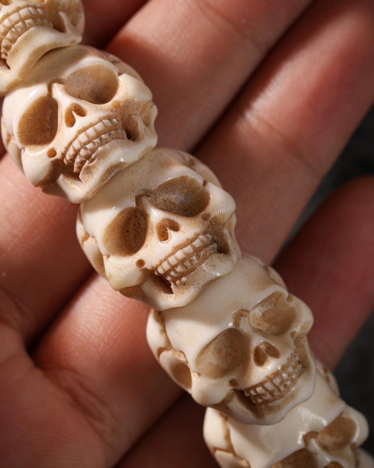 Yak Bone Skull Talisman Bracelet-5