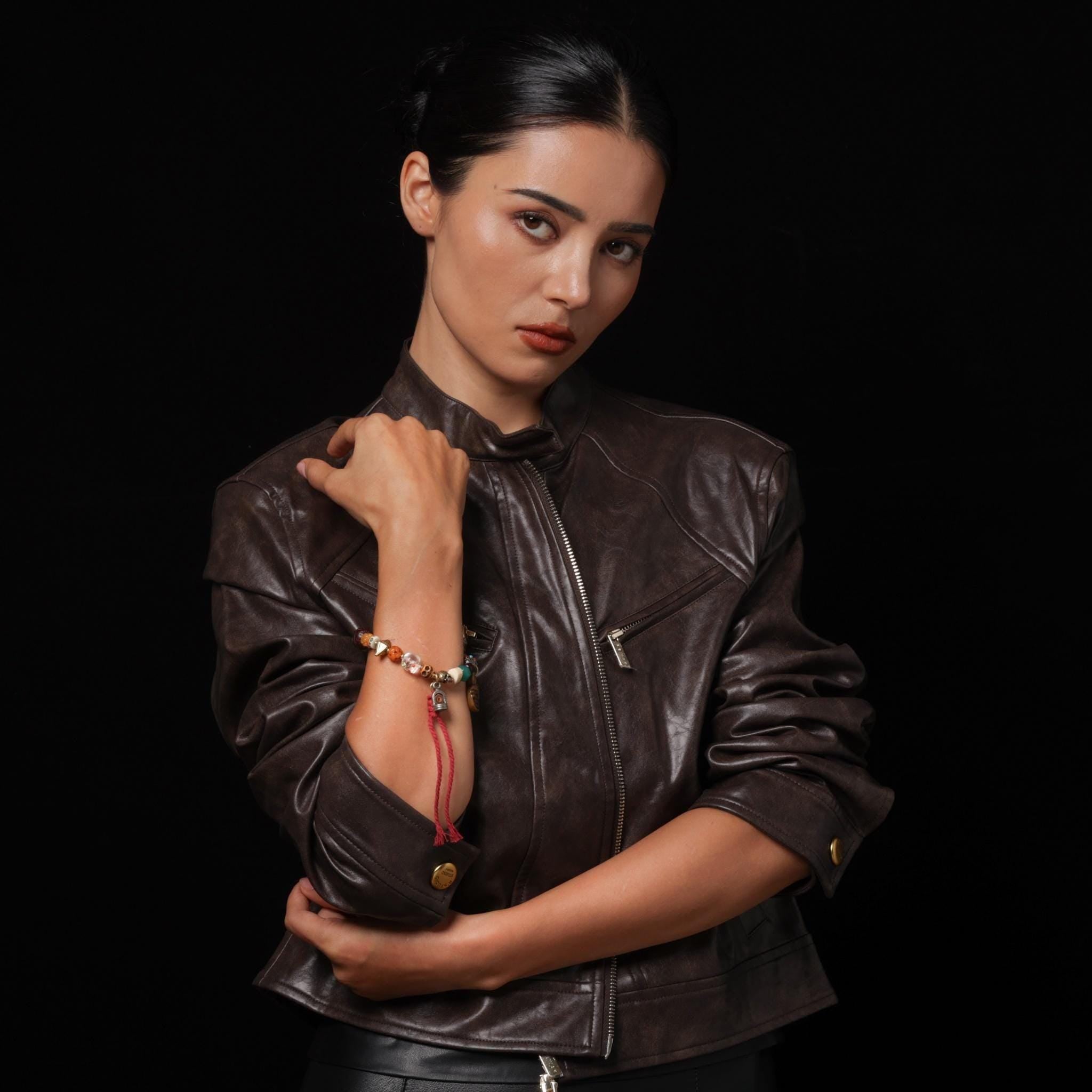 Tibetan Amulet Bracelet Yak Bone, Turquoise, Agate & Dzi