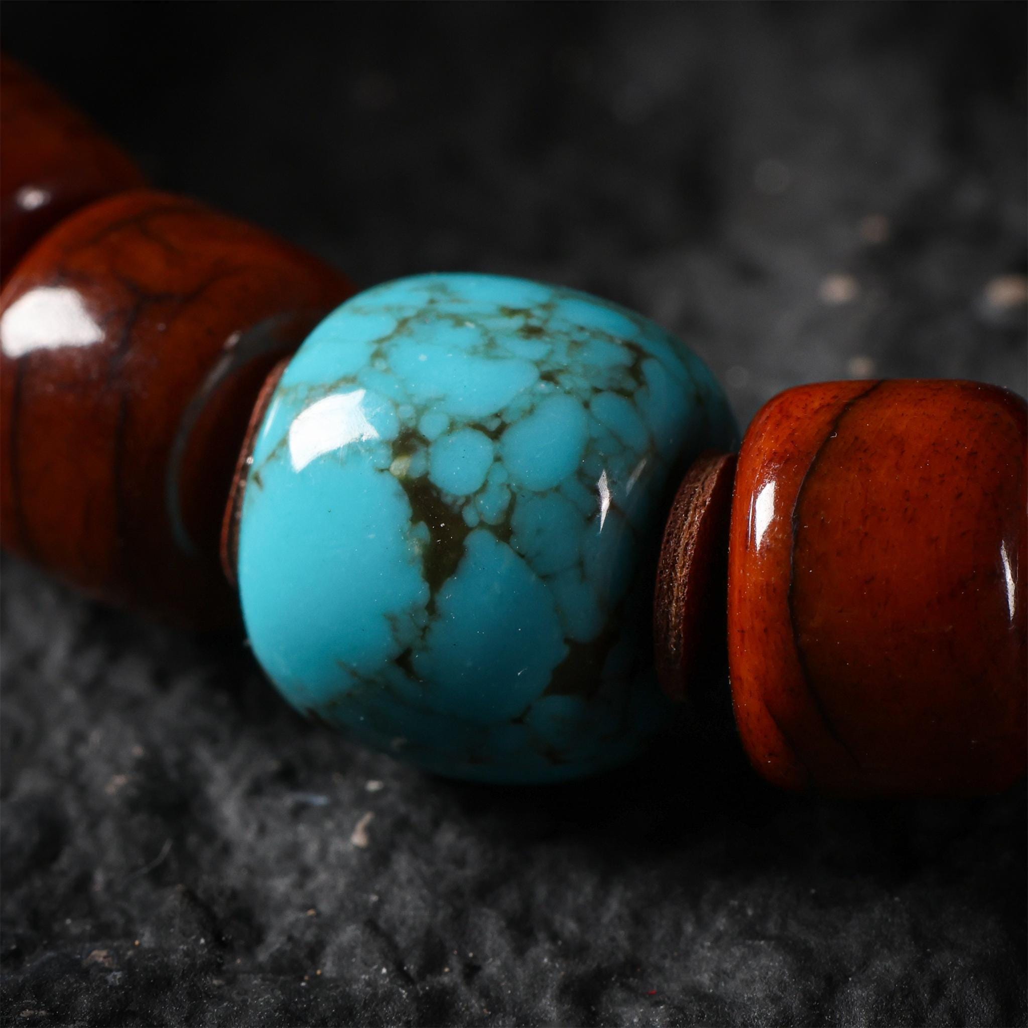 Yak Bone 108 Mala Beads with Turquoise