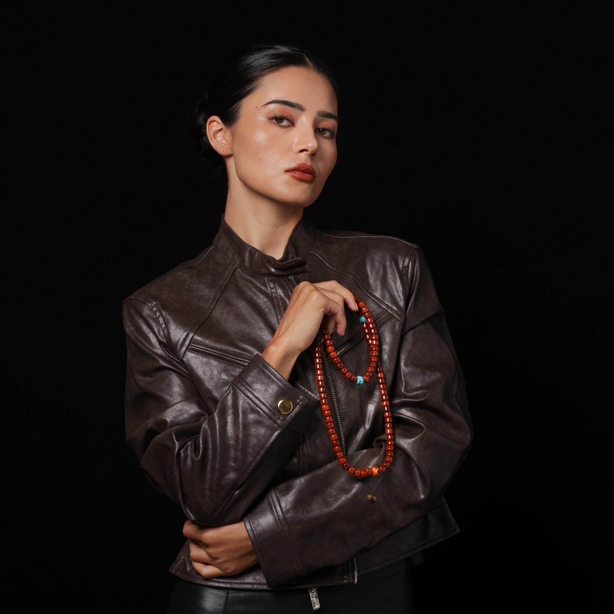 Yak Bone 108 Mala Beads with Turquoise