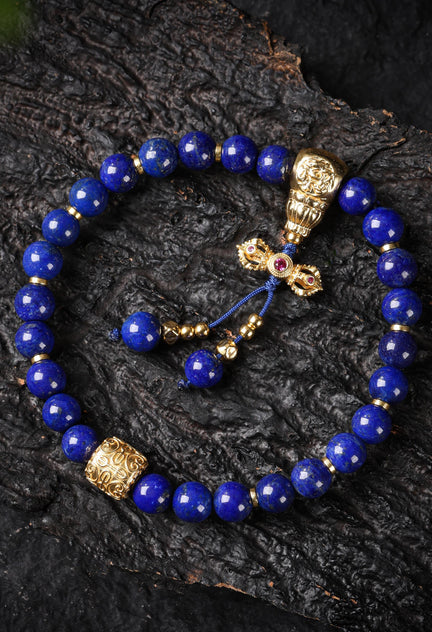 Lapis Lazuli bracelet 18K Gold-plated Accents