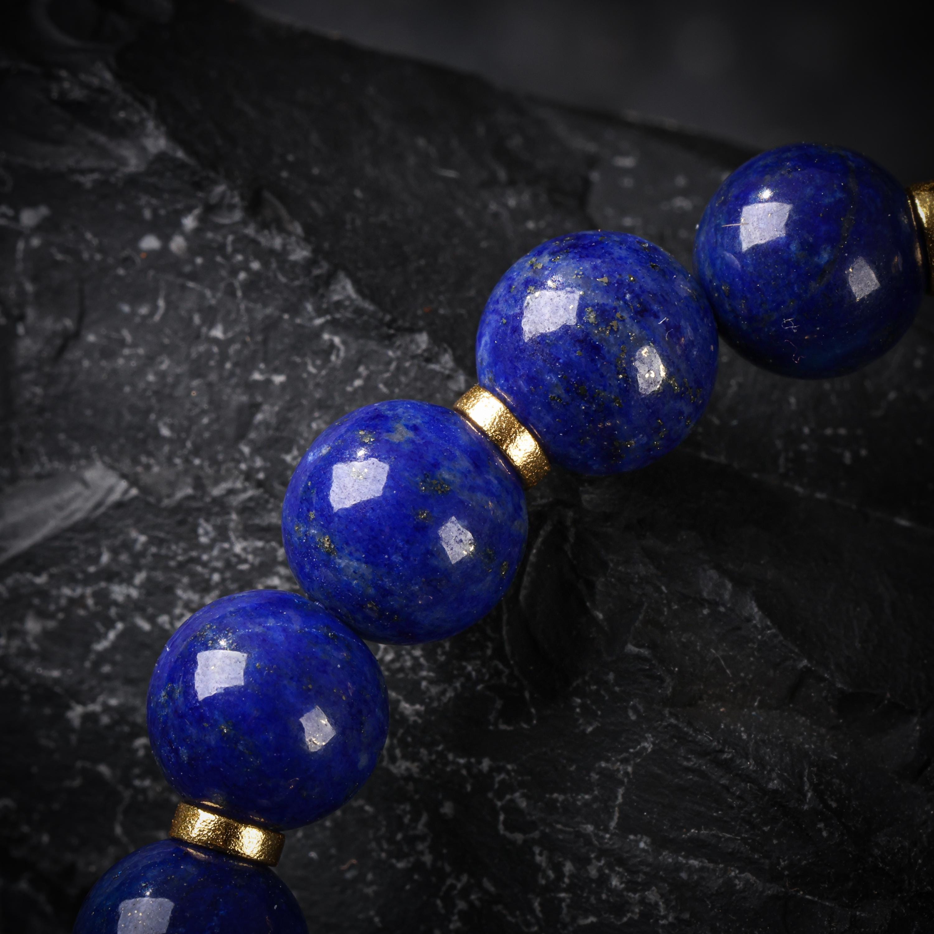 Lapis Lazuli bracelet 18K Gold-plated Accents