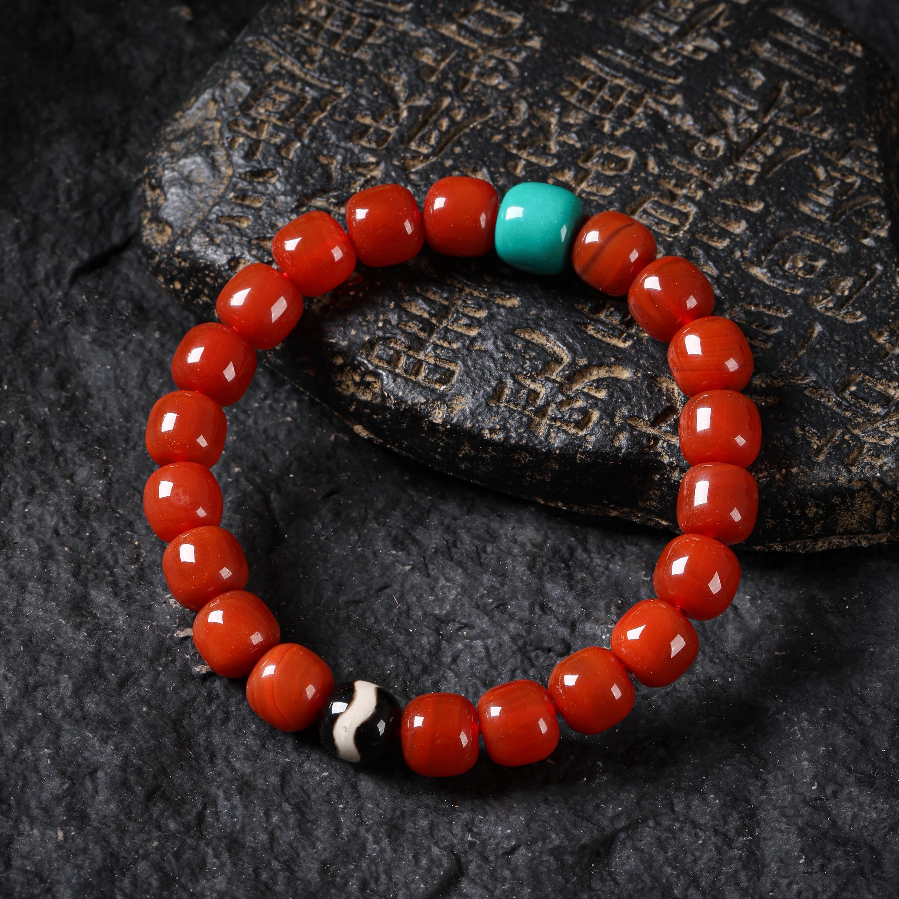 Fire Agate Turquoise Bracelet Dzi