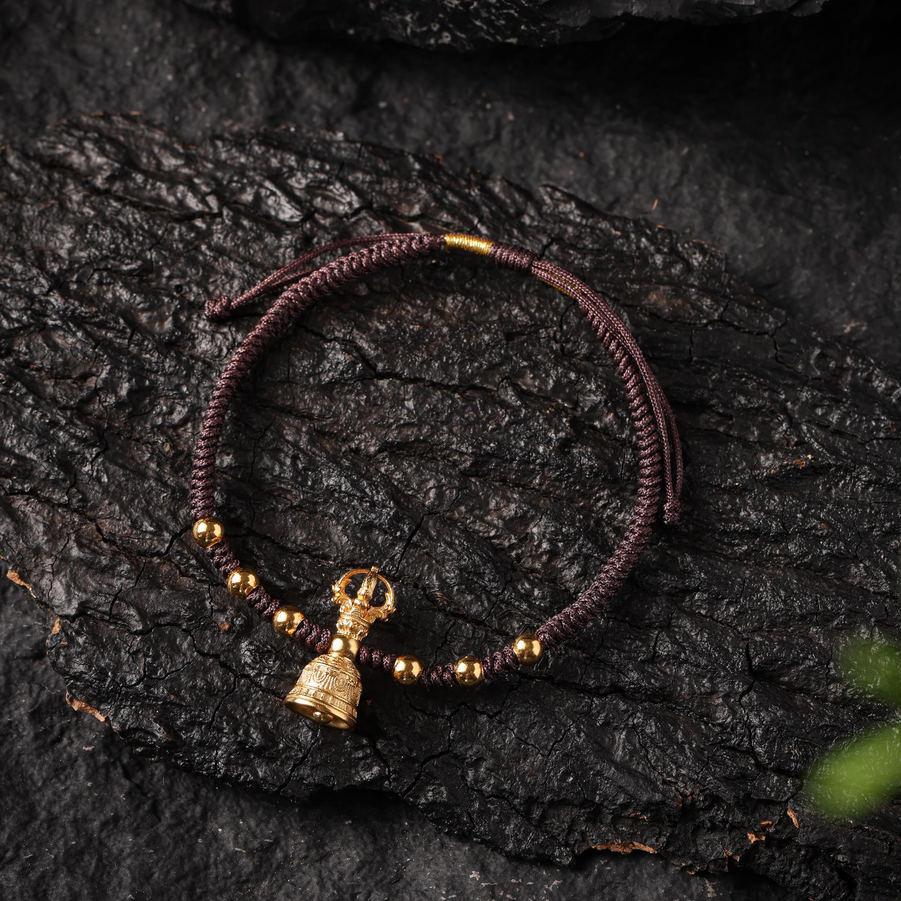 18K Gold Plated Vajra Bell Braided Bracelet