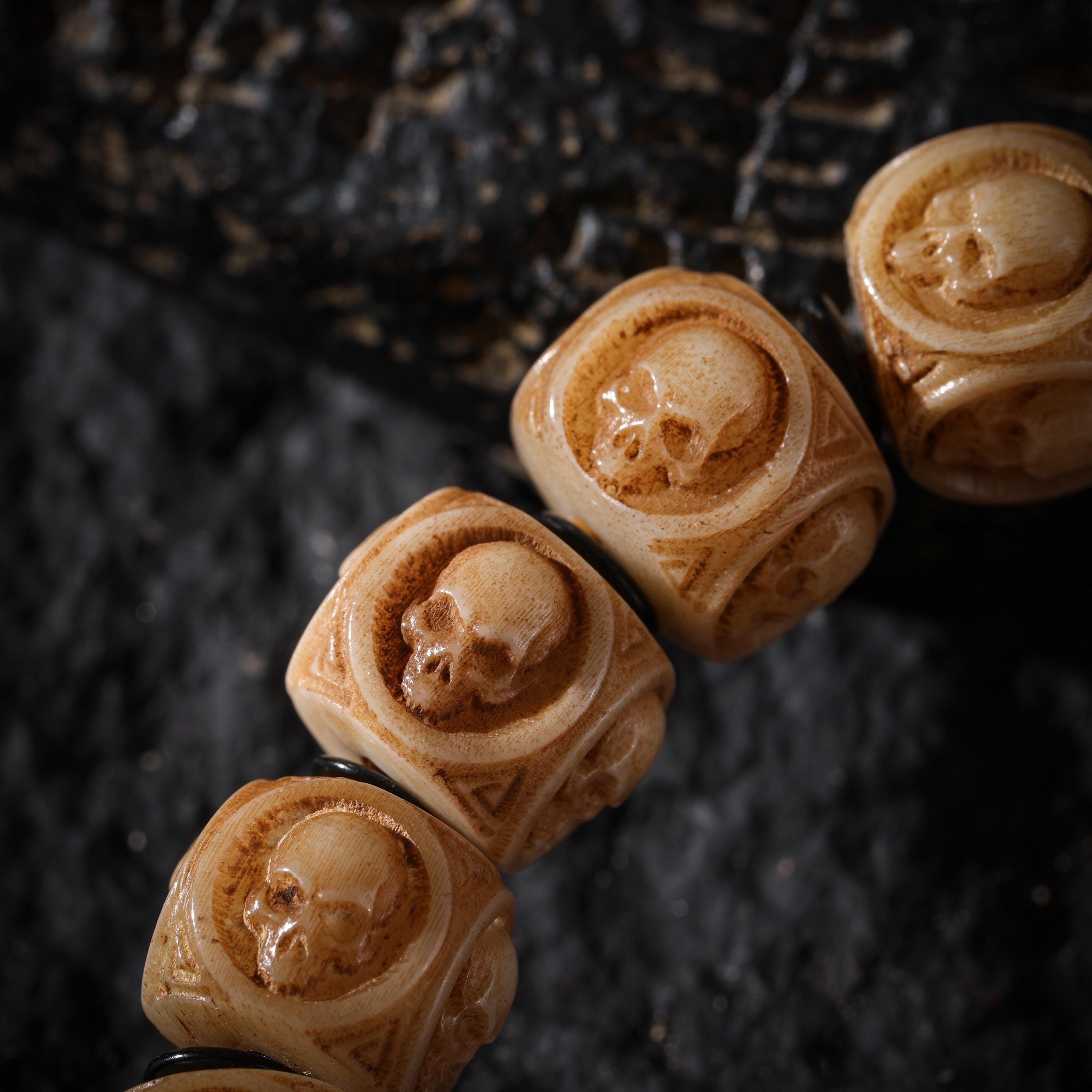 Yak Bone Skull Bracelet
