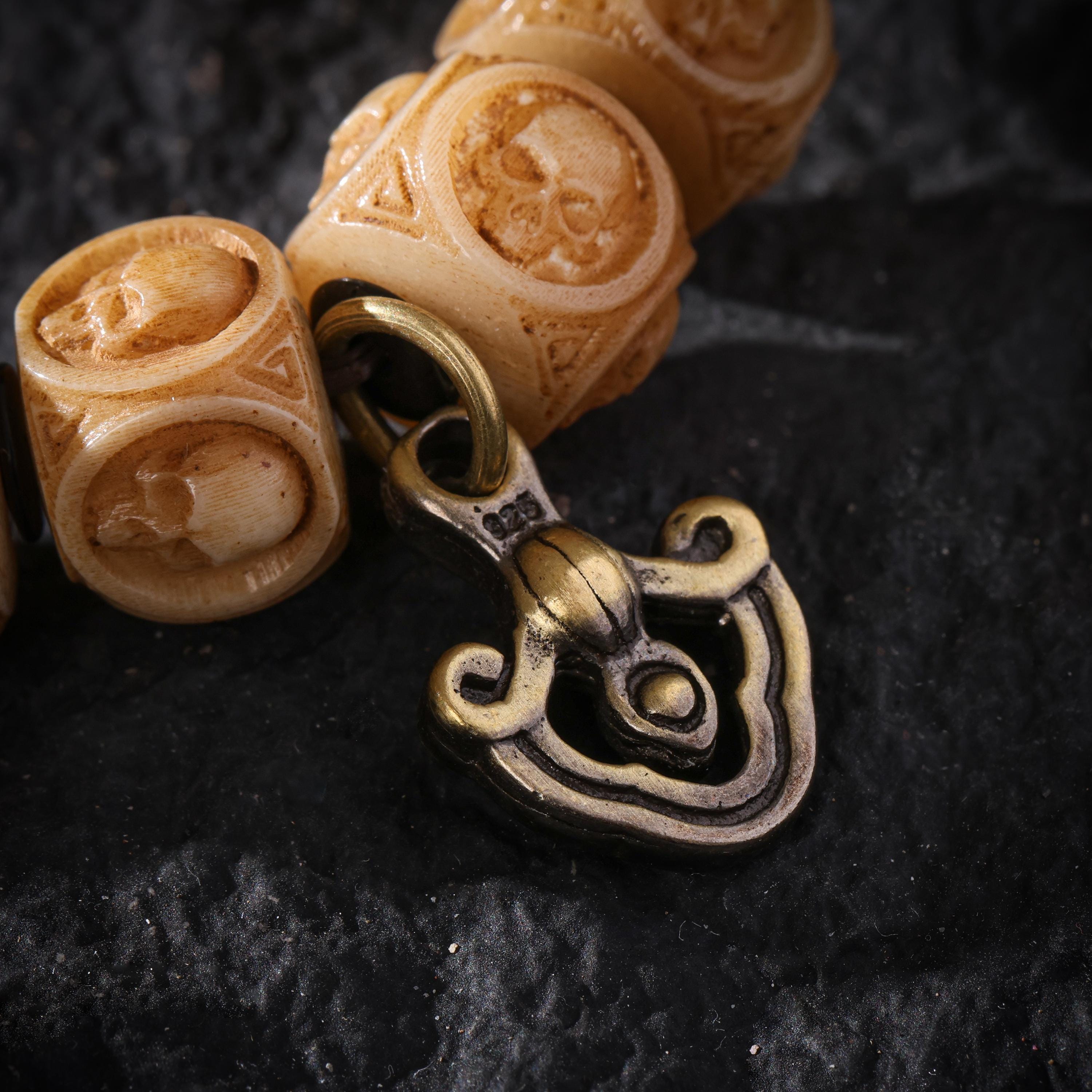 Yak Bone Skull Bracelet