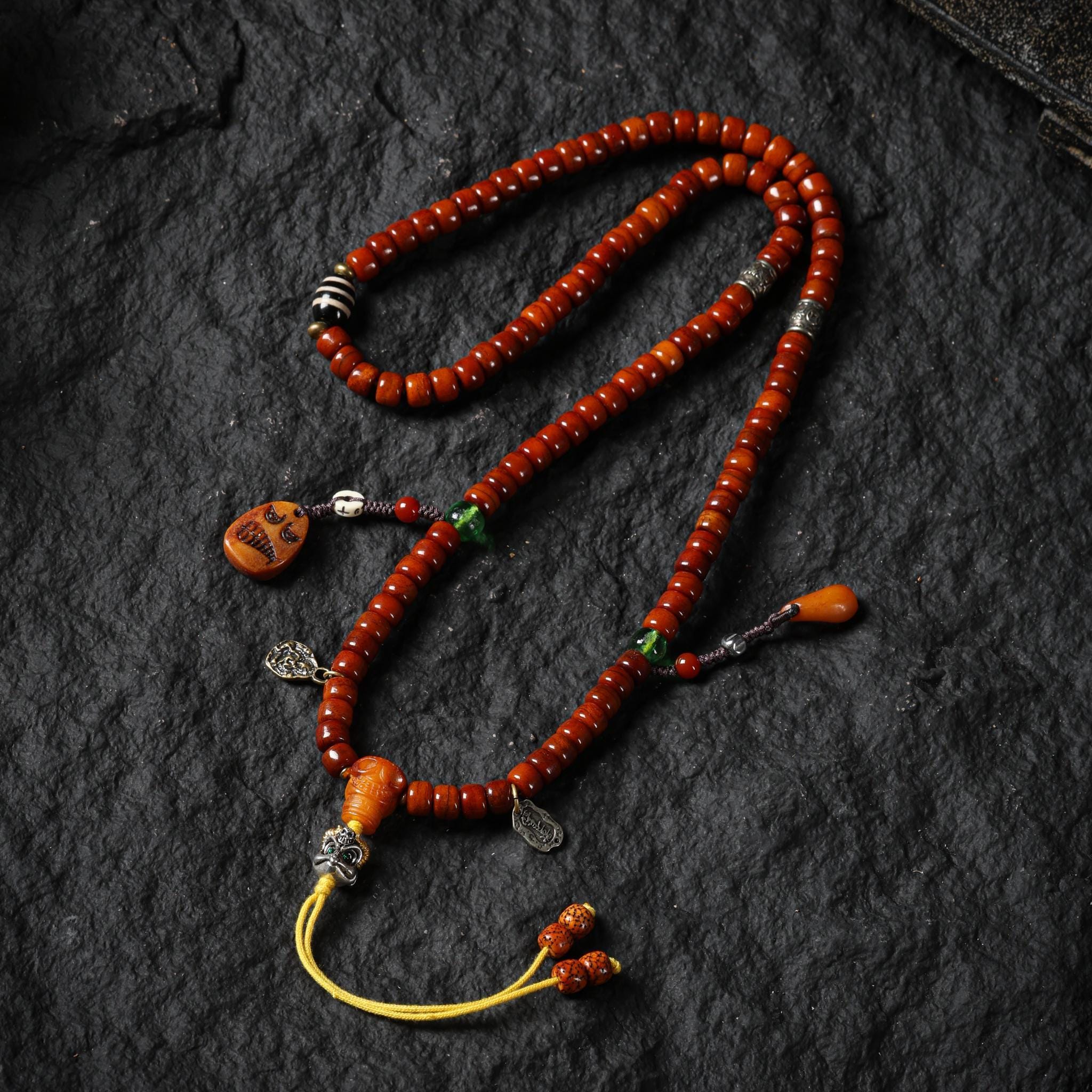 Yak Bone Mala Dzi Bead Bracelet