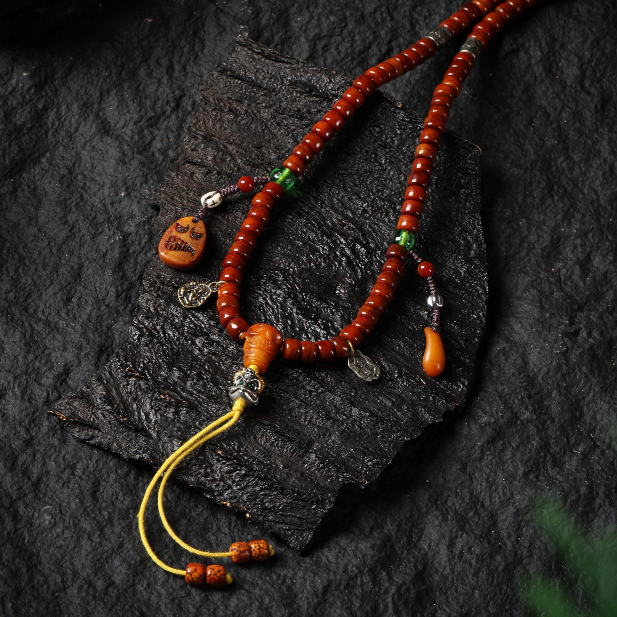 Yak Bone Mala Dzi Bead Bracelet