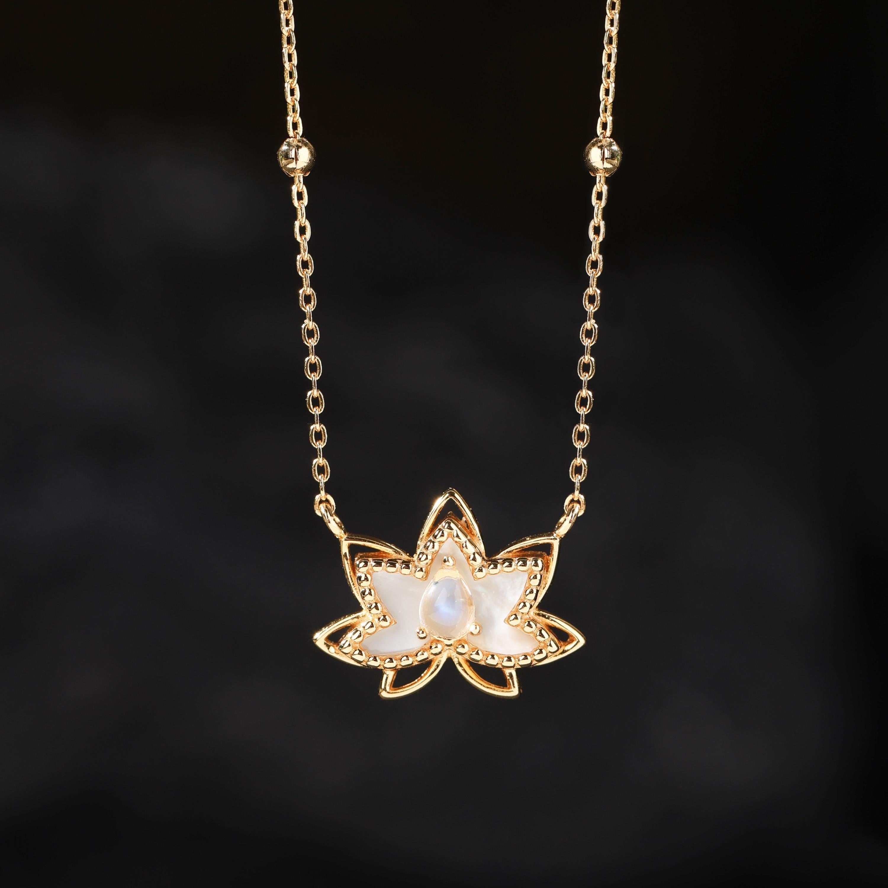 18K Gold-Plated Lotus Necklace
