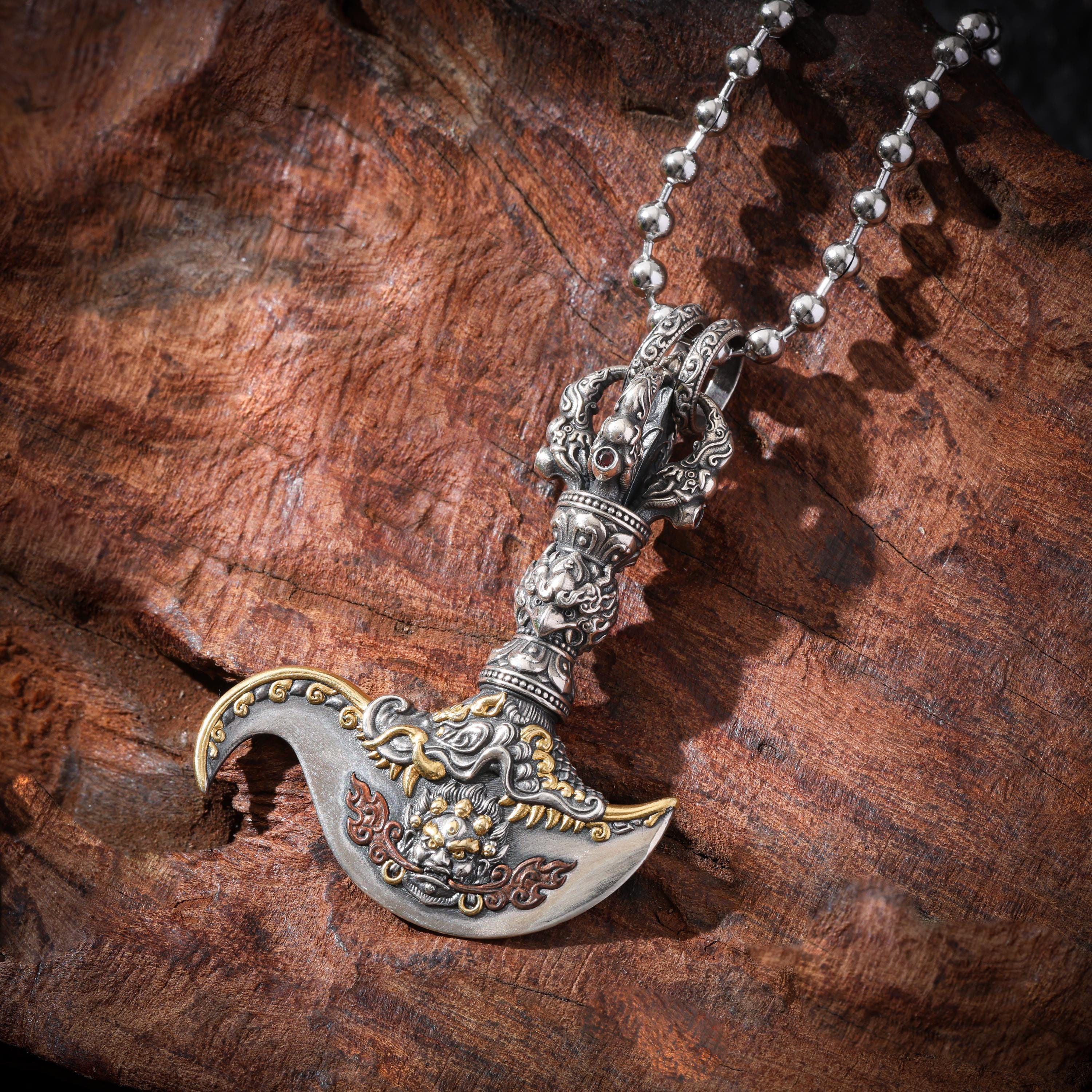 Daikokuten Vajra Axe Pendant 24K Gold Vermeil