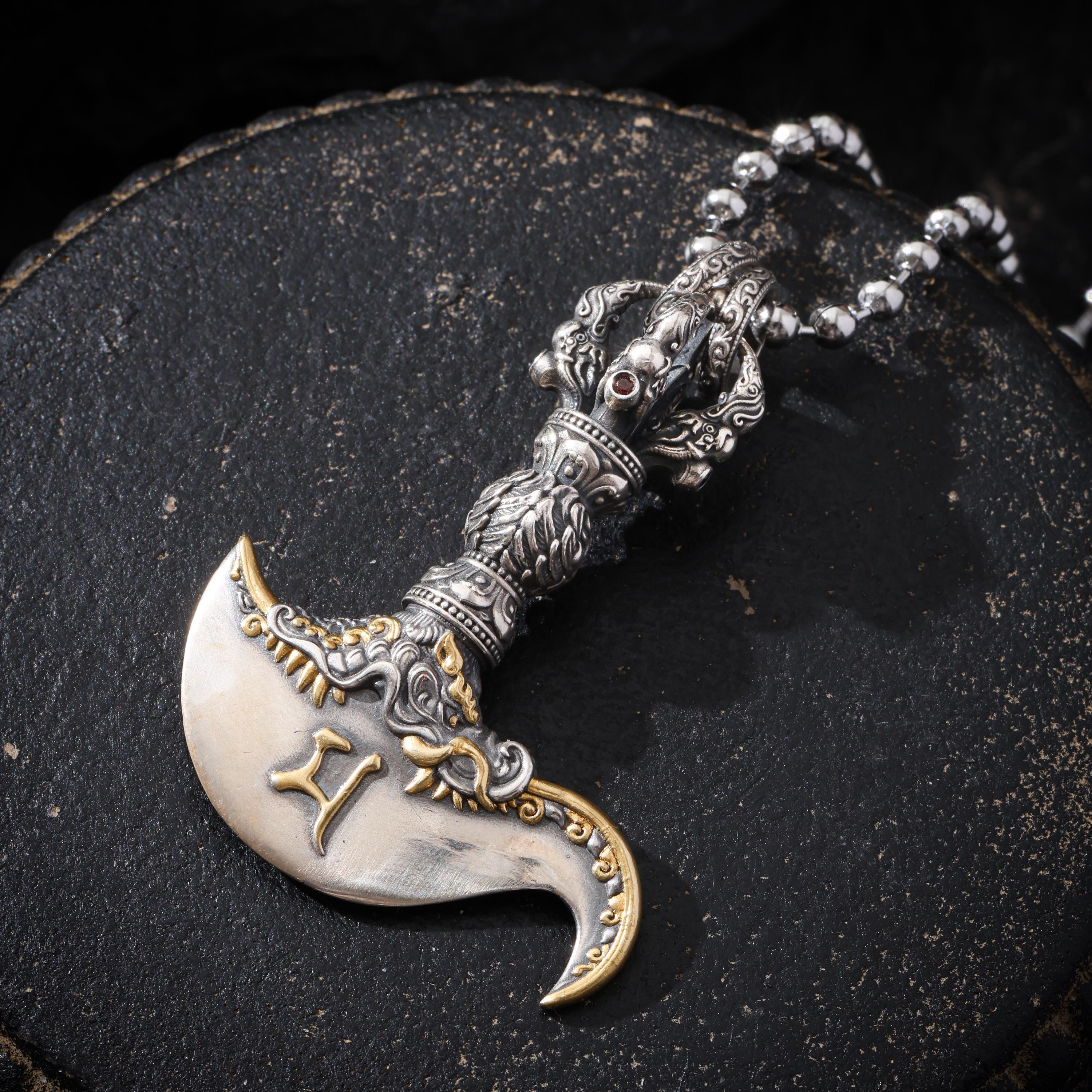 Daikokuten Vajra Axe Pendant 24K Gold Vermeil