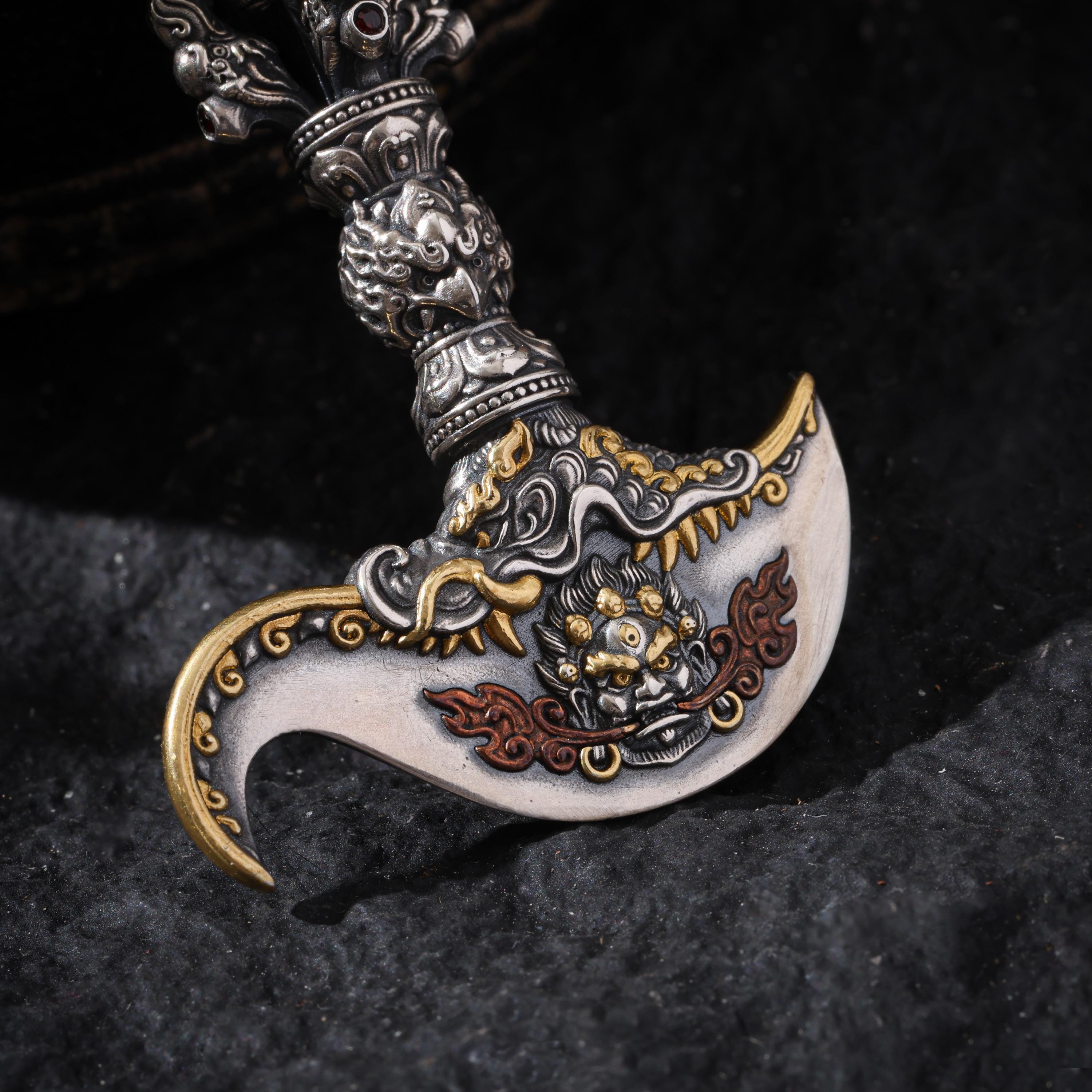 Daikokuten Vajra Axe Pendant 24K Gold Vermeil