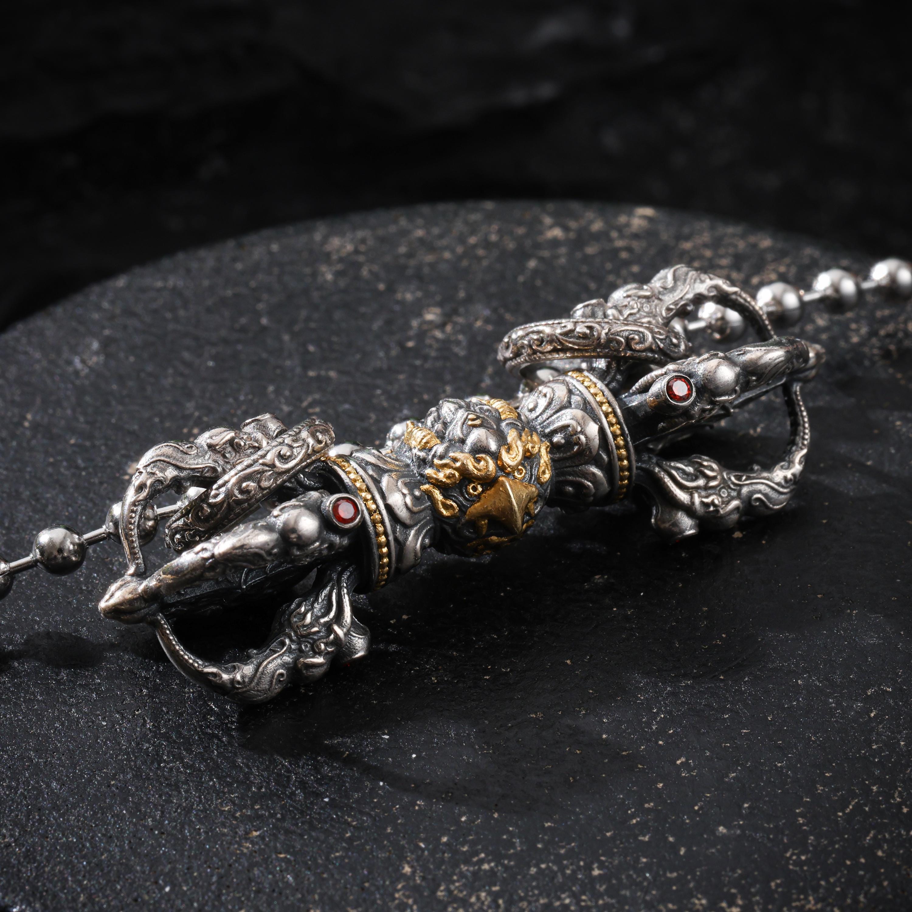 Garuda Five-Pronged Vajra Pendant 24K Gold Vermeil