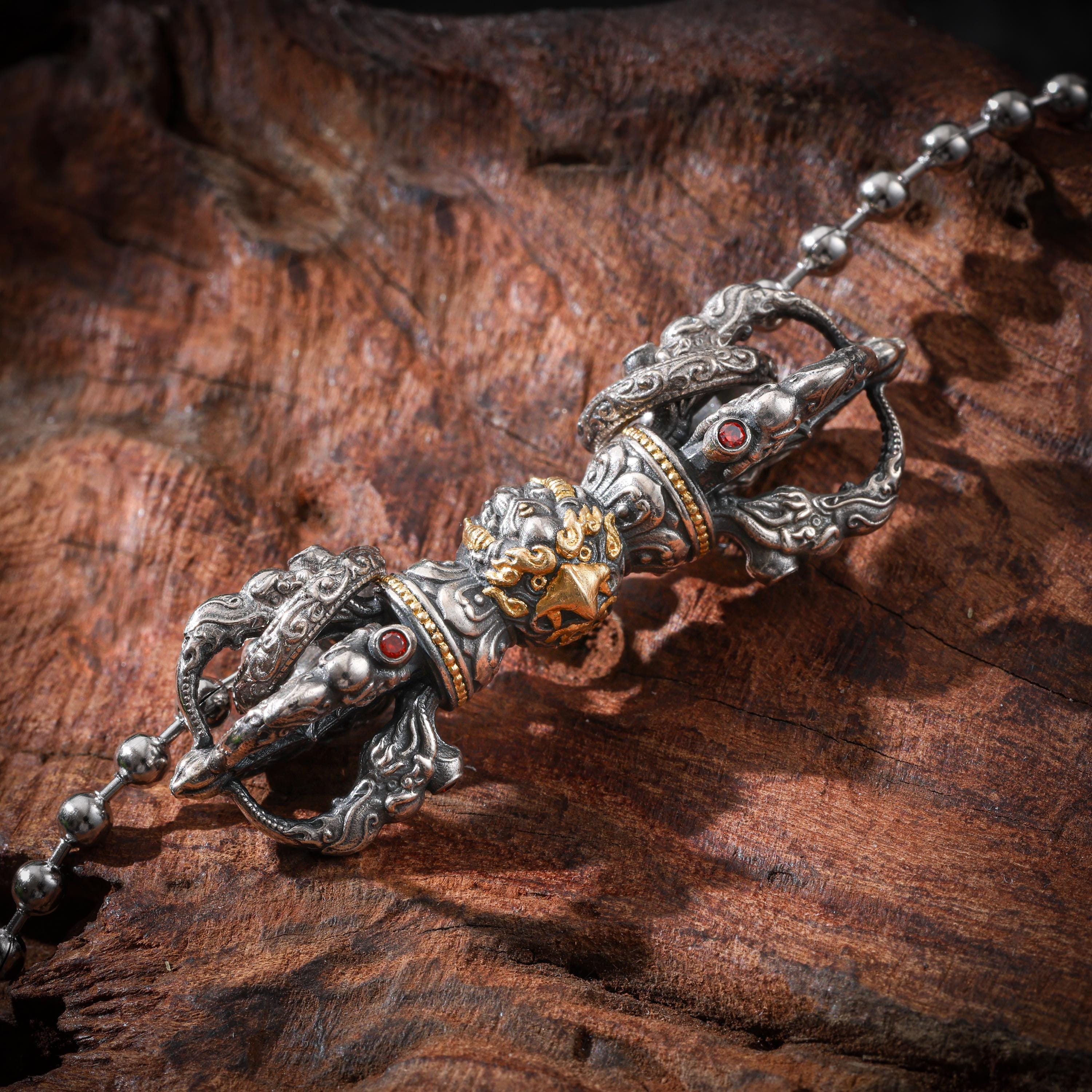 Garuda Five-Pronged Vajra Pendant 24K Gold Vermeil