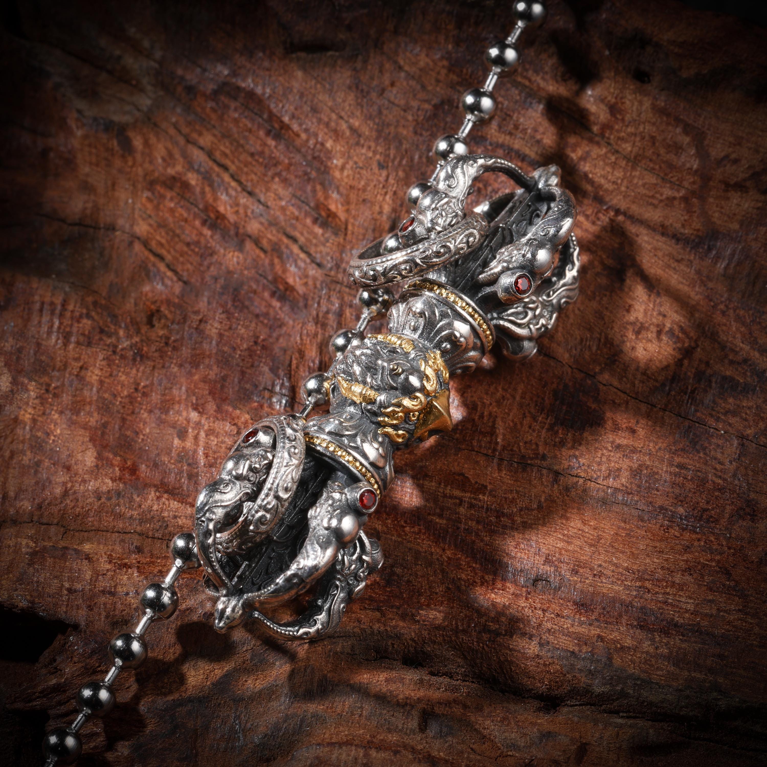 Garuda Five-Pronged Vajra Pendant 24K Gold Vermeil