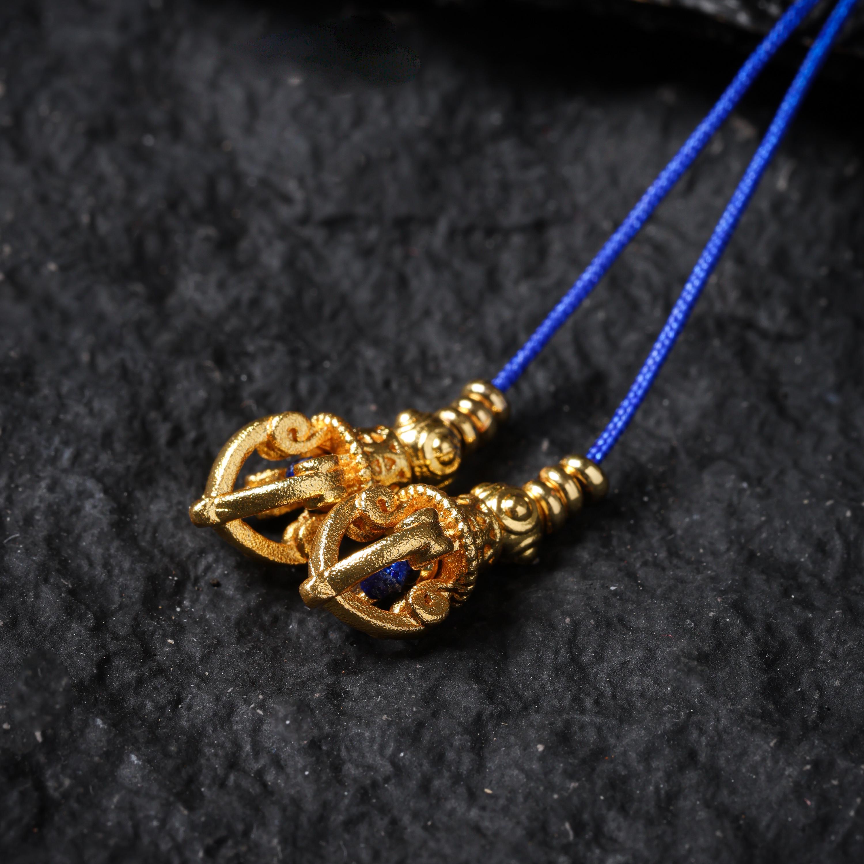 Lapis Lazuli 108 Beads Bracelet Gold-plated