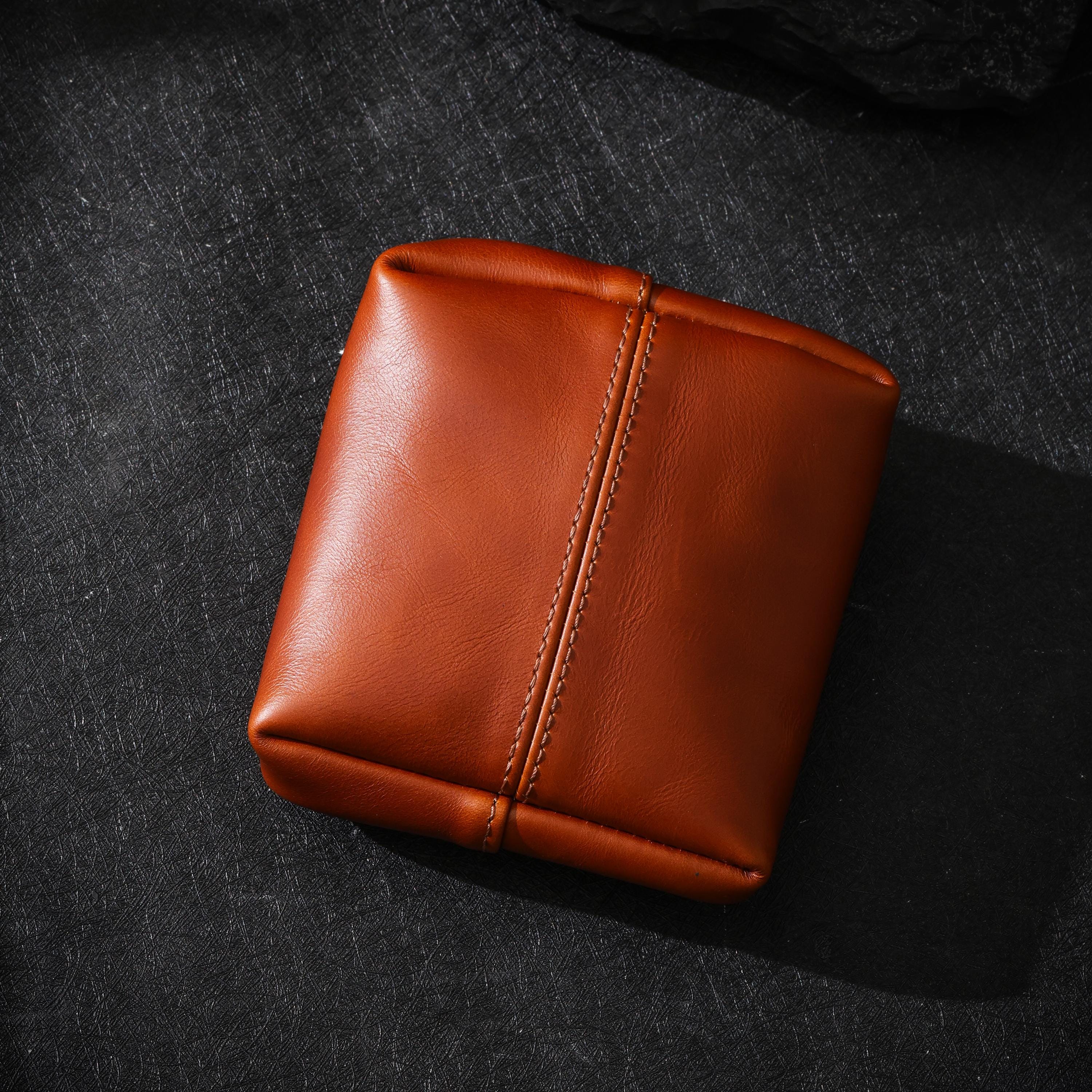 AURA DEER Leather Jewelry Pouch | Full-Grain Cowhide | Velvet Lined | Roomy Travel Pouch