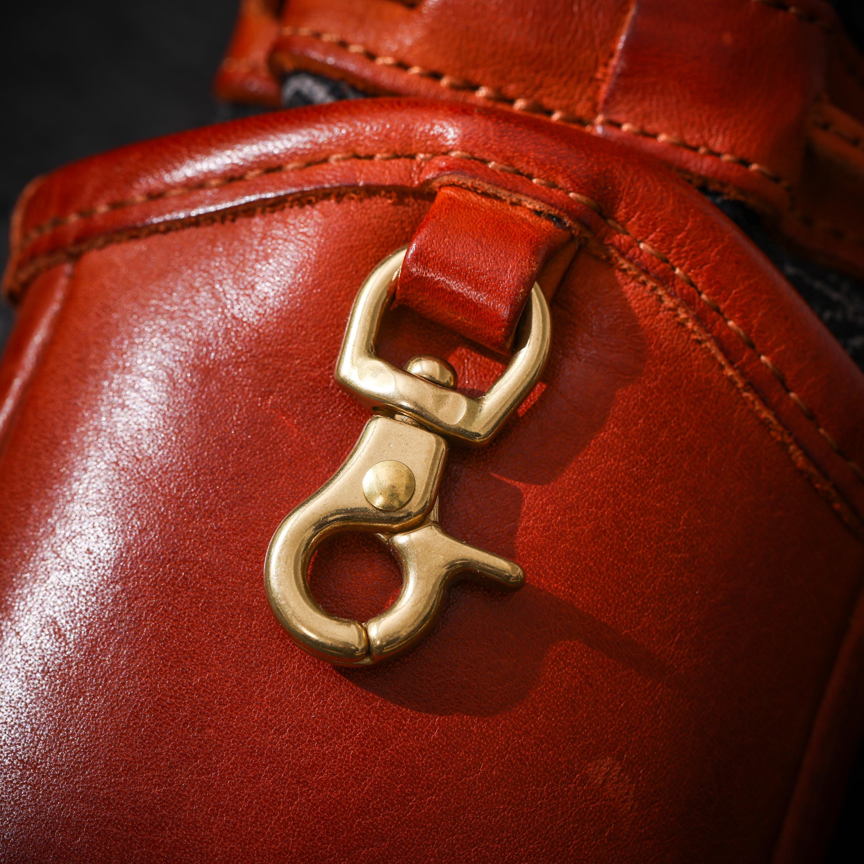 AURA DEER Vintage Veg-Tan Leather Pouch | Handmade Drawstring Rustic Jewelry Storage Bag