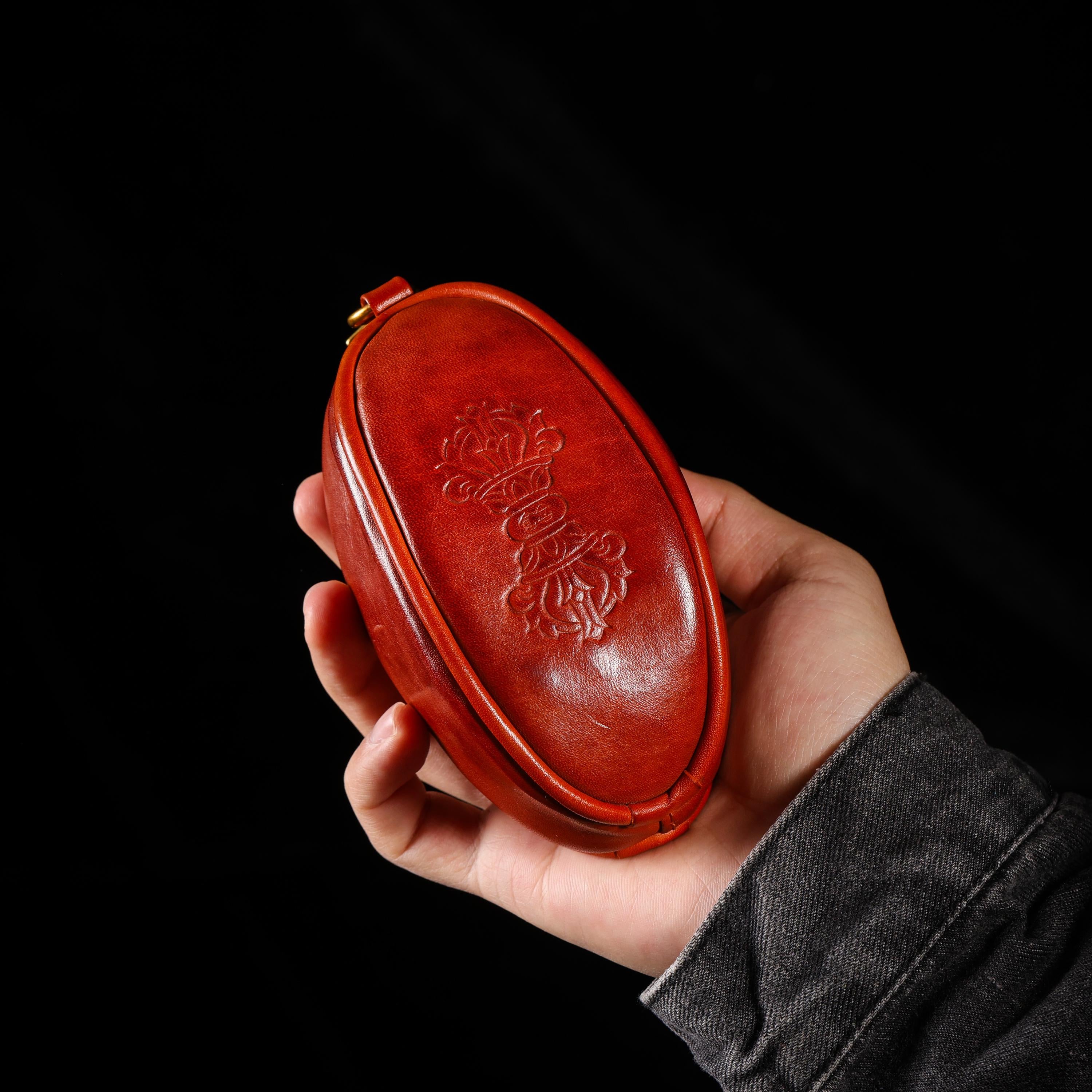 AURA DEER Leather Jewelry Pouch | Veg-Tanned Cowhide Travel Case