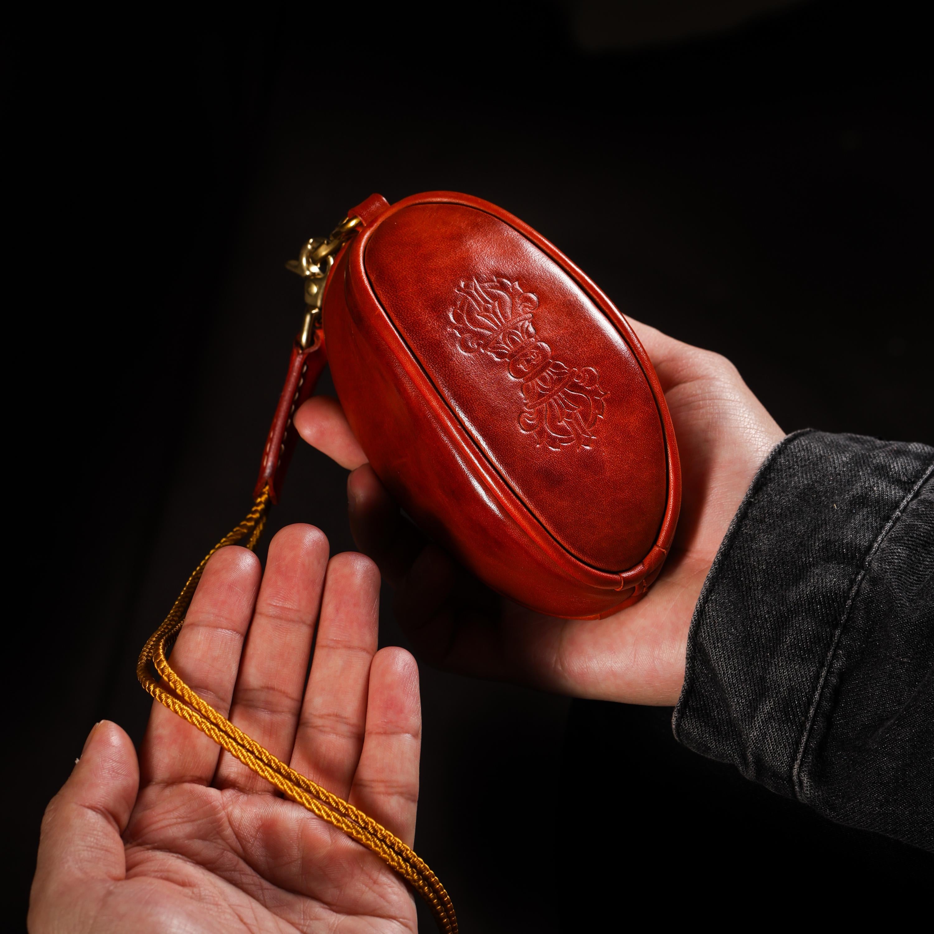 AURA DEER Leather Jewelry Pouch | Veg-Tanned Cowhide Travel Case