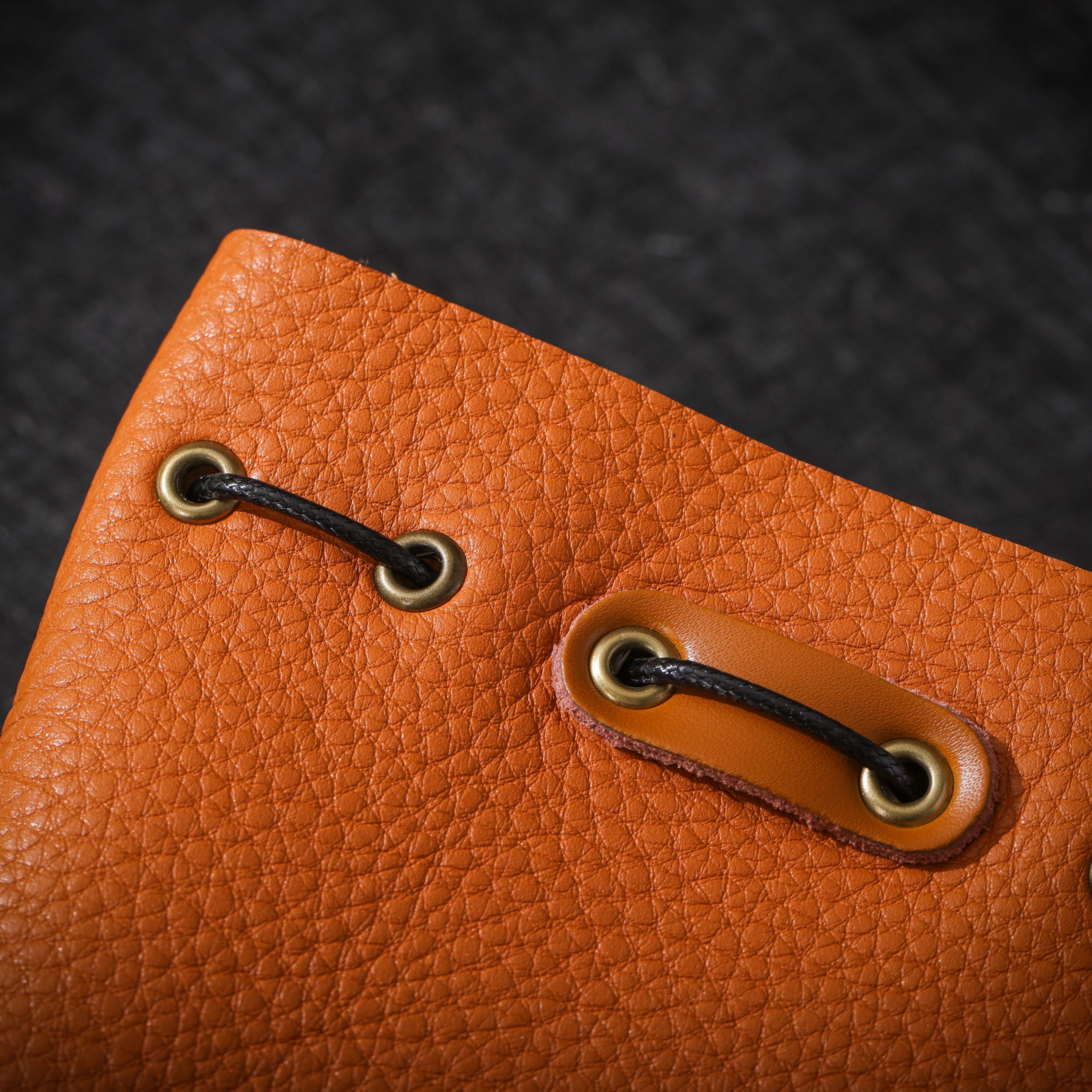 AURA DEER Vintage Genuine Cowhide Jewelry Pouch | Drawstring Leather Jewelry Storage Bag Travel Case