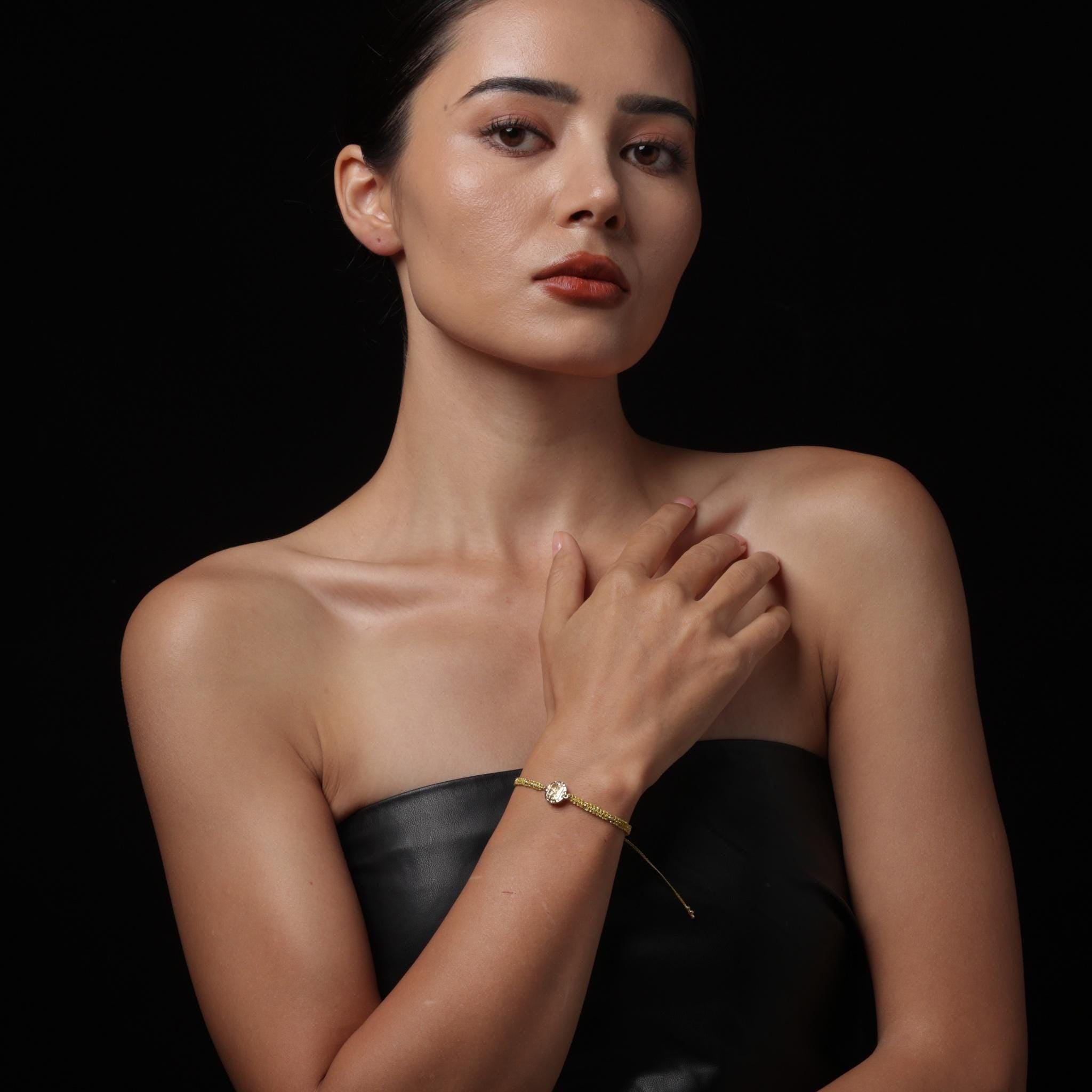 18K Gold Plated Sterling Silver Zaki Amulet Bracelet