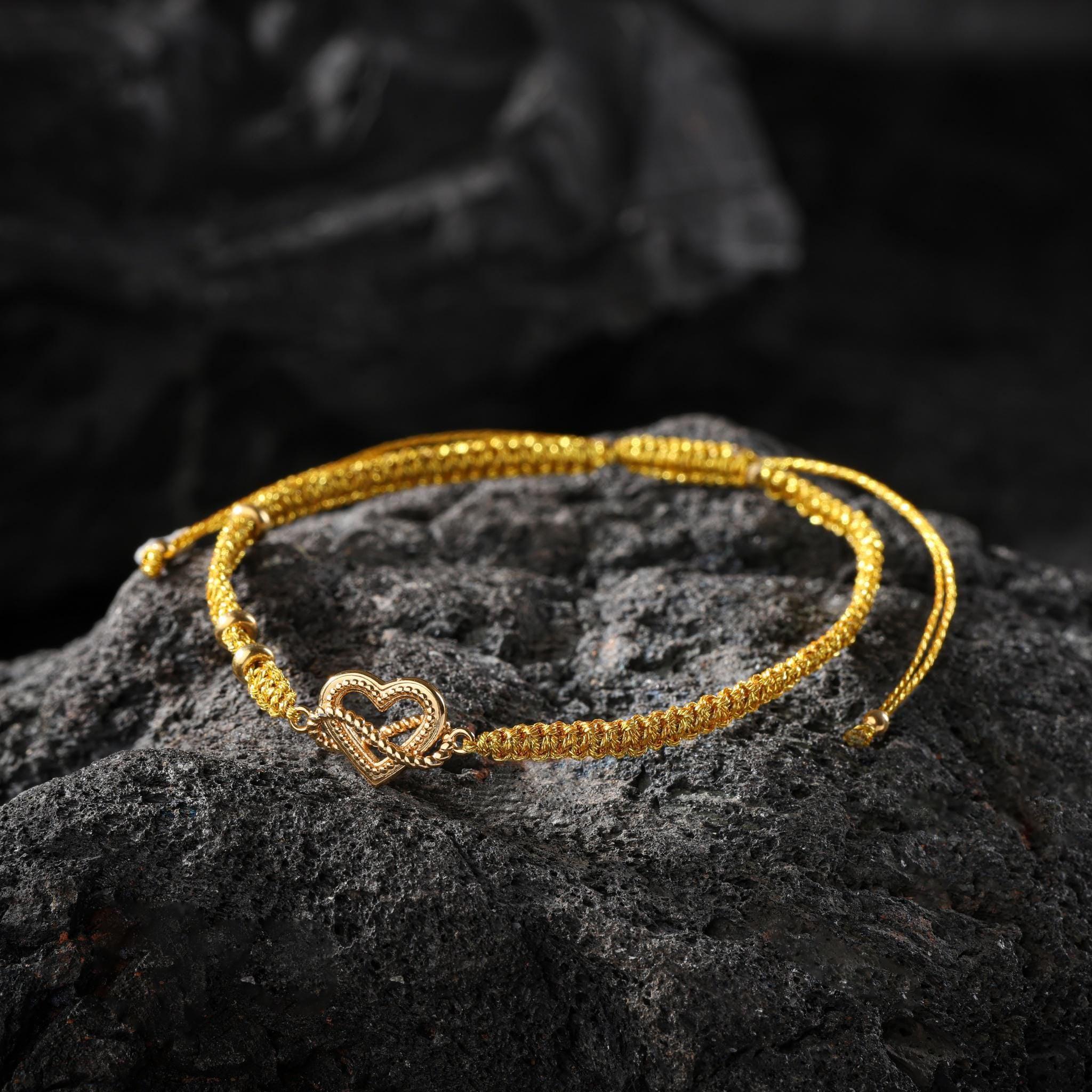 18K Gold Plated Heart Charm Bracelet