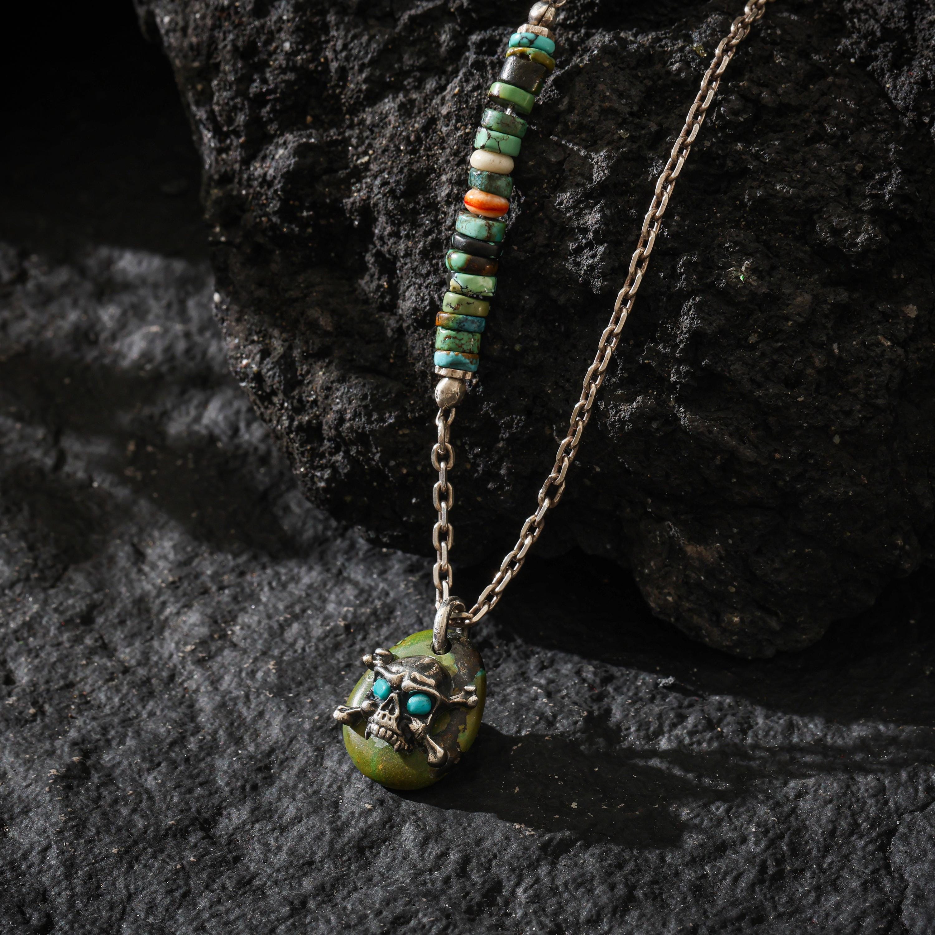Turquoise Skull Pendant