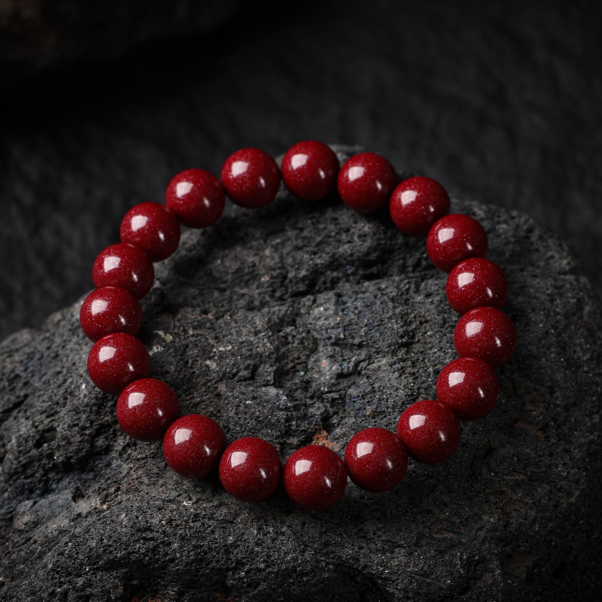 Cinnabar Amulet Mala Bead Bracelet