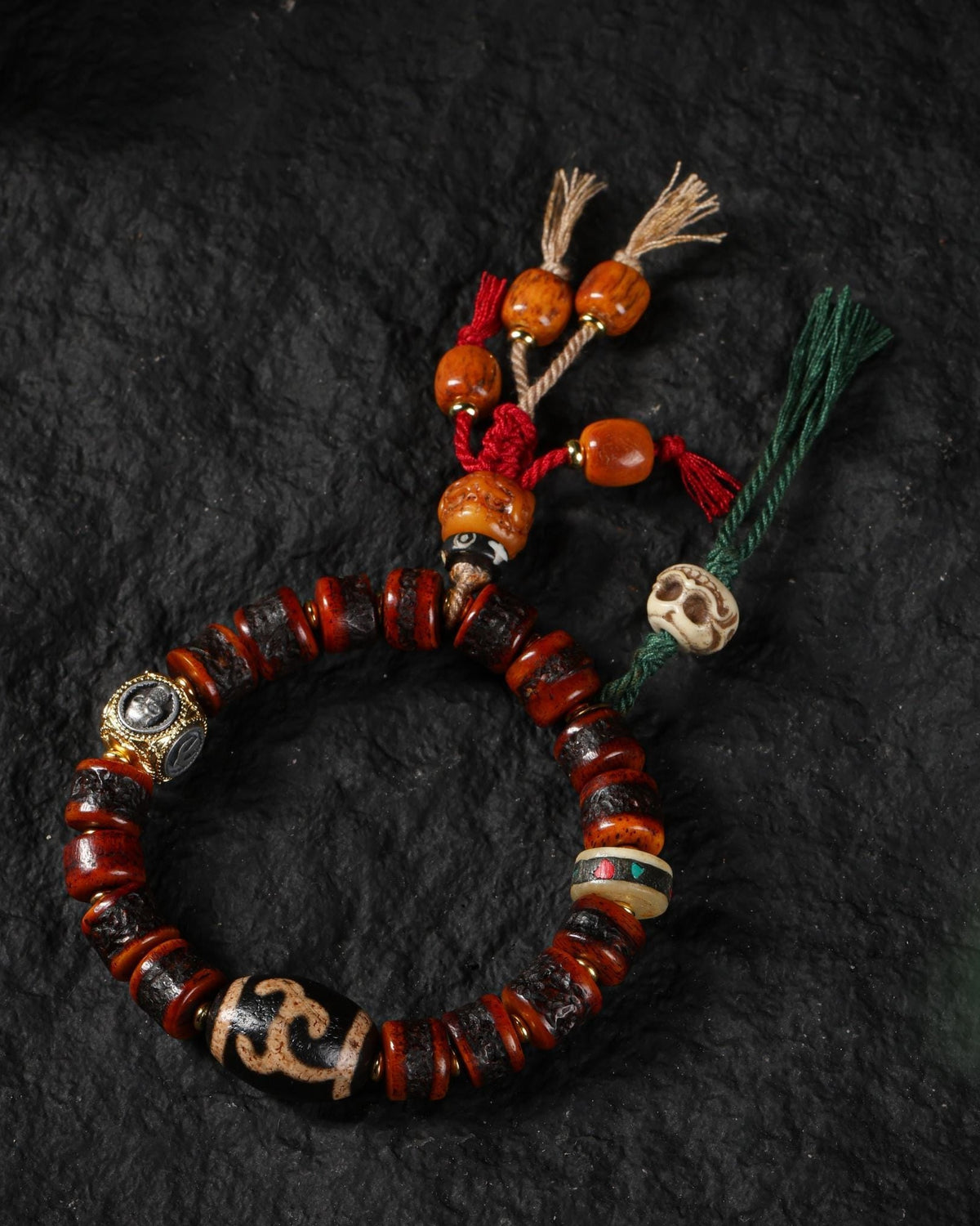 Armband aus rotem Yakknochen-3