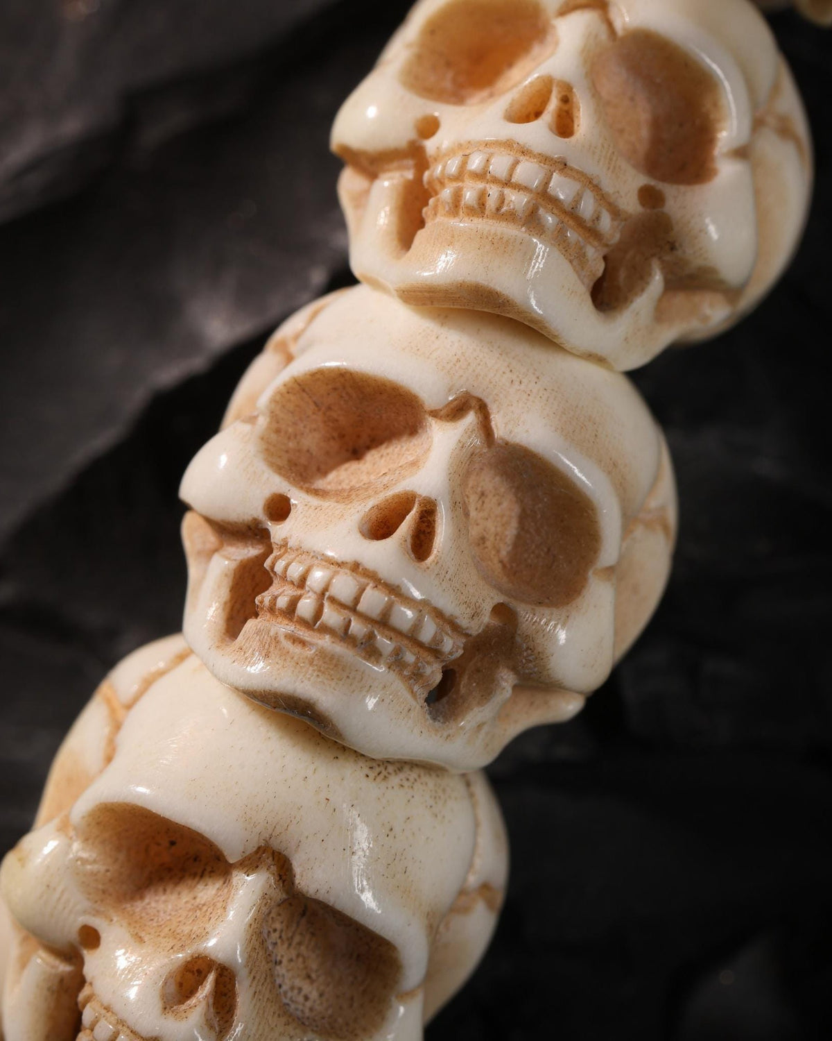 Yak Bone Skull Talisman Bracelet-6