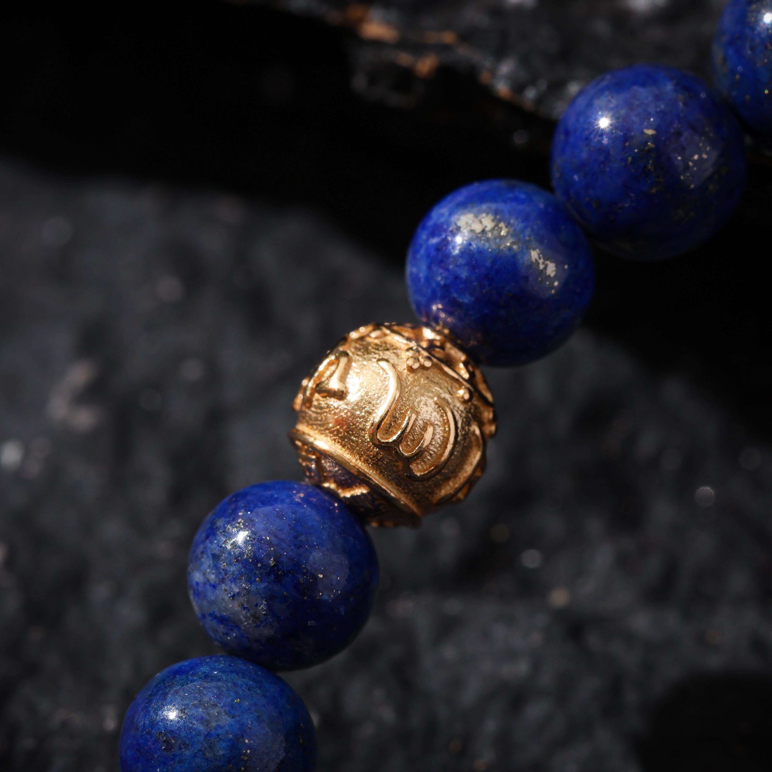 Lapis Lazuli bracelet Red Agate, Ruby, Gold-plated