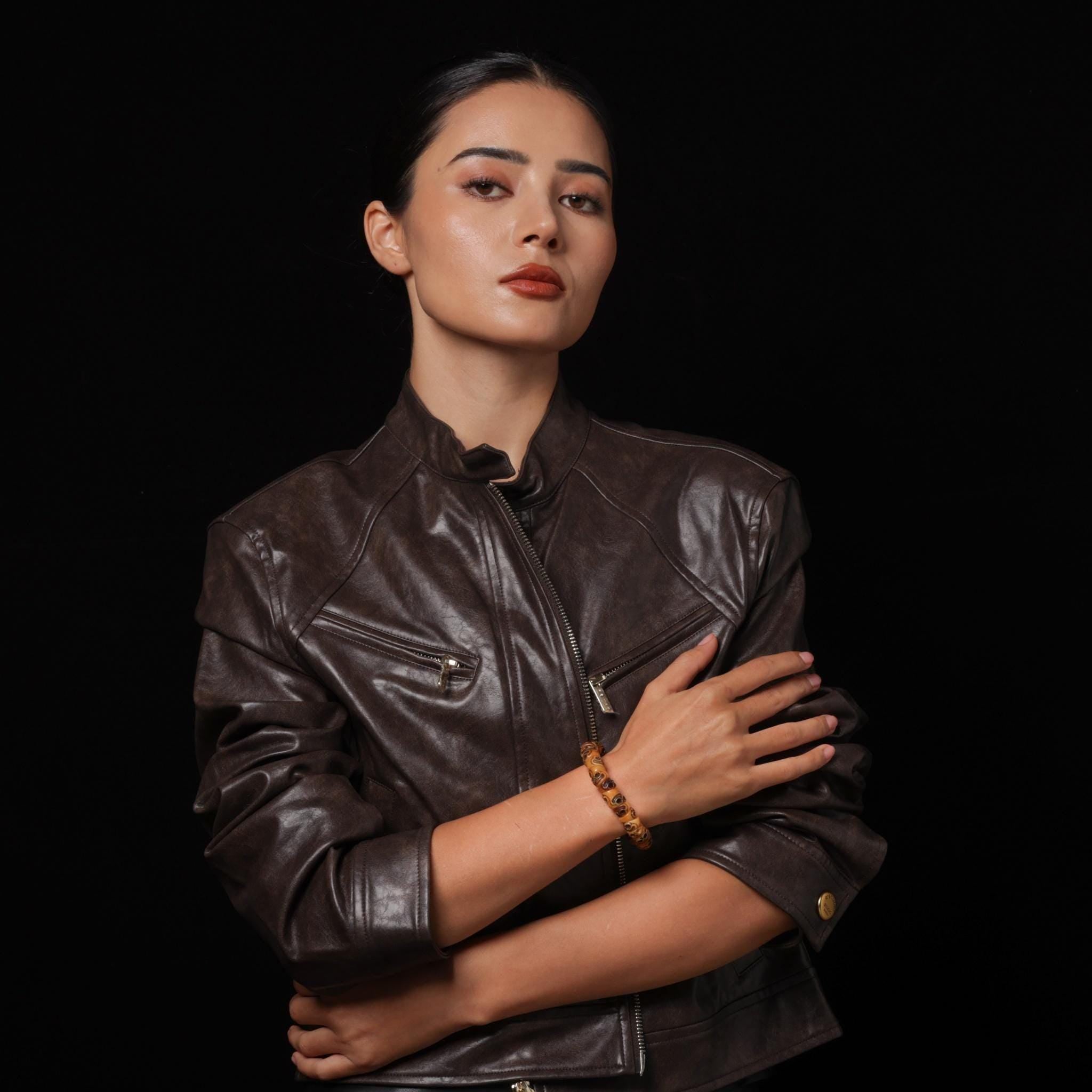 Yak Bone Smiling Skull Bracelet