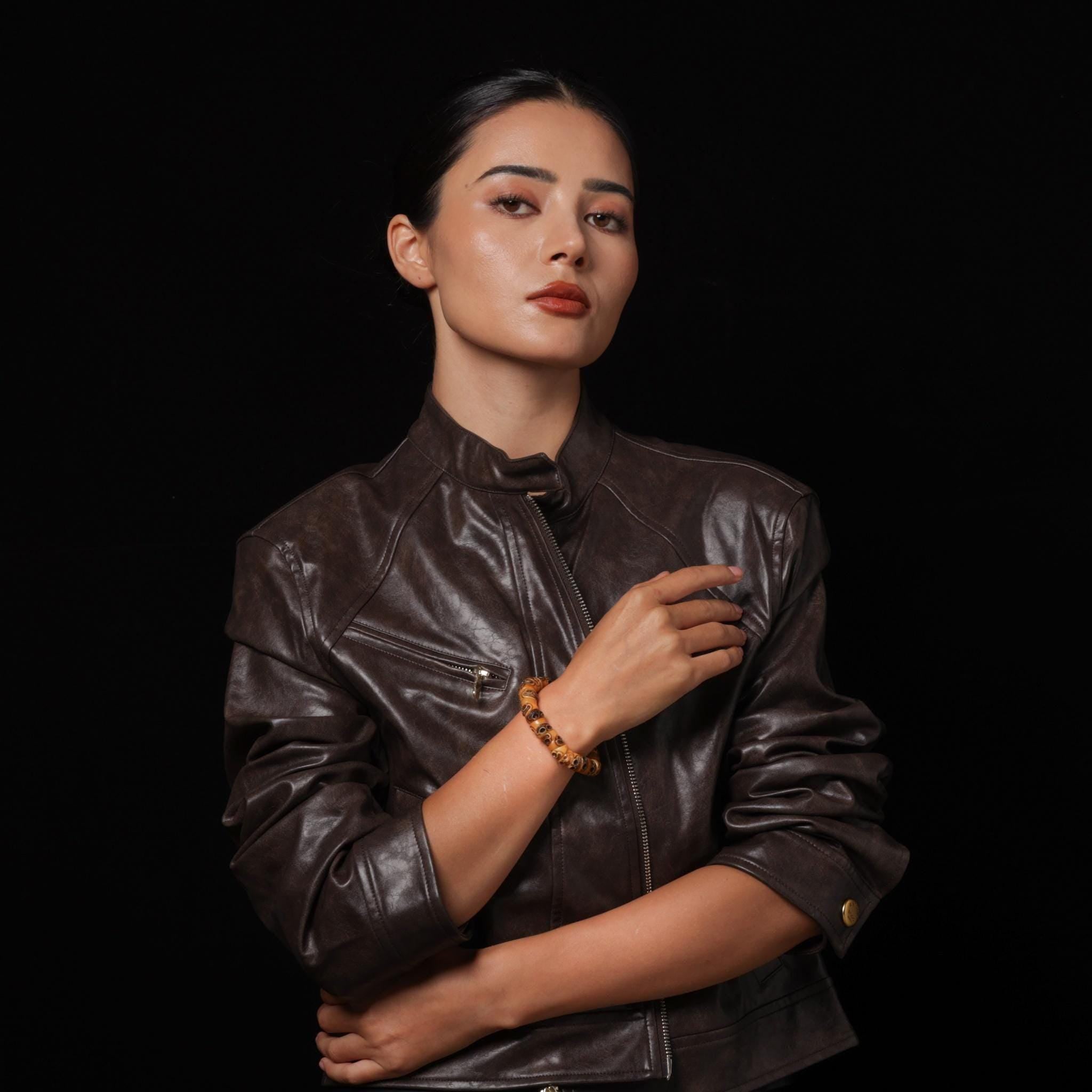 Yak Bone Smiling Skull Bracelet