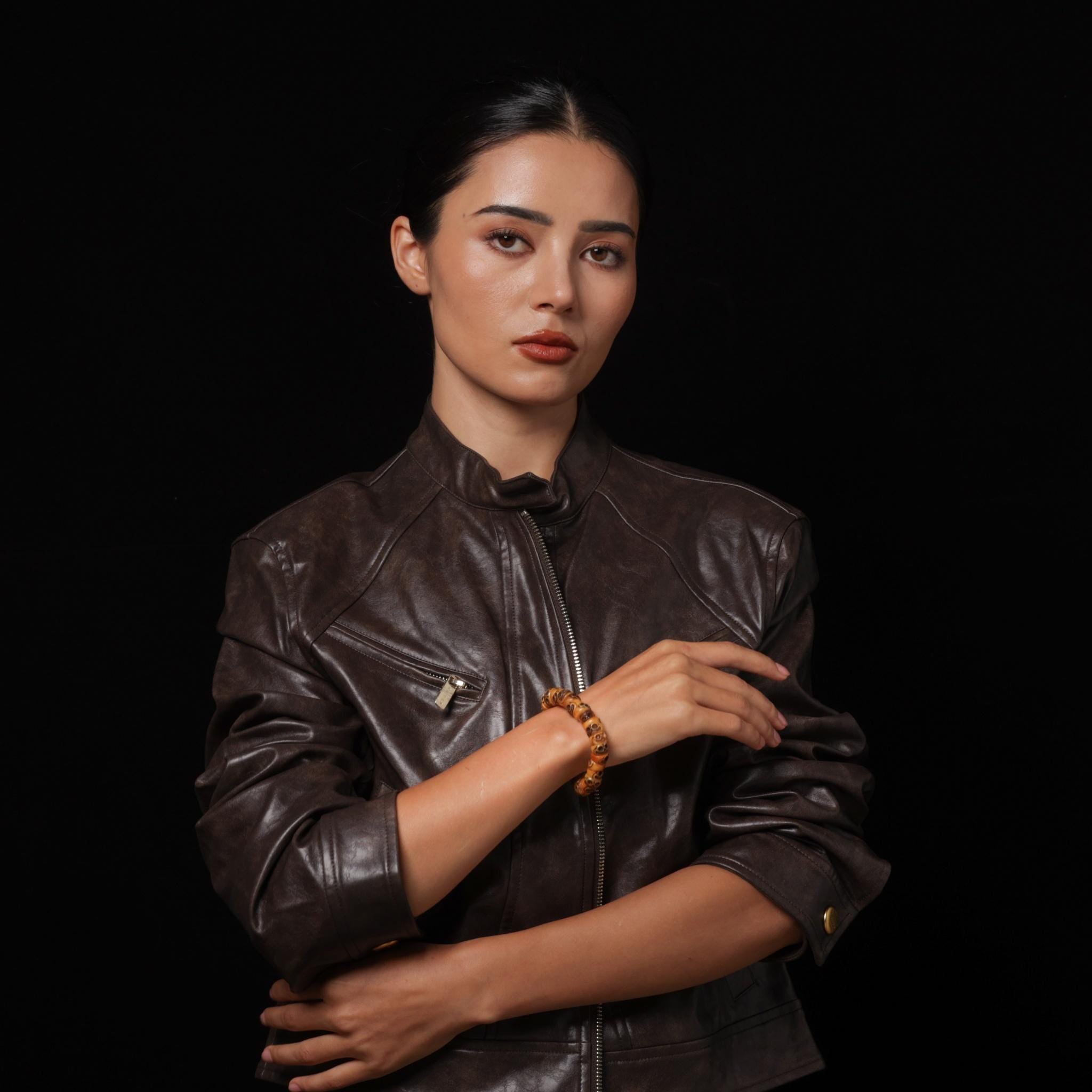 Yak Bone Smiling Skull Bracelet