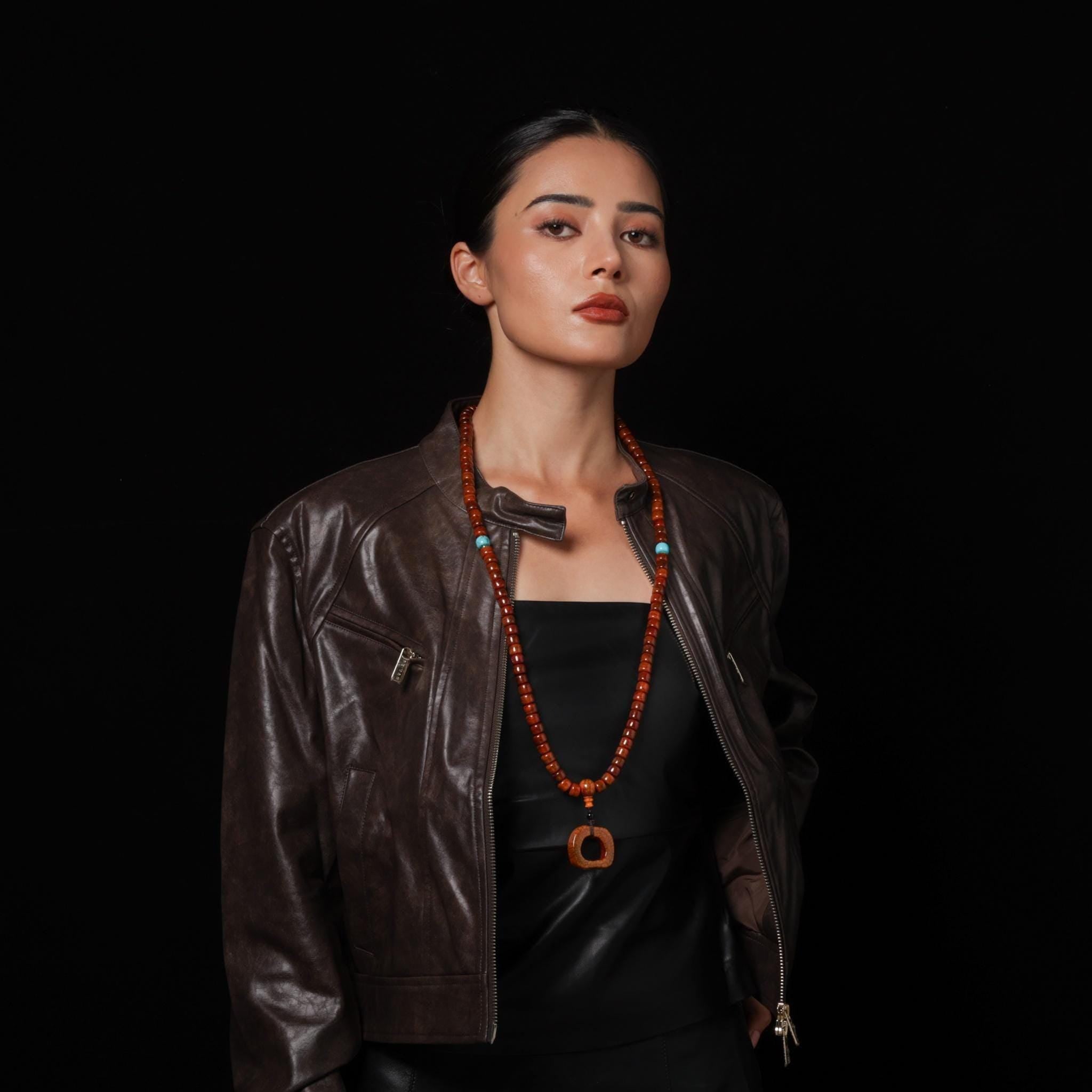 Yak Bone 108 Mala Beads with Turquoise