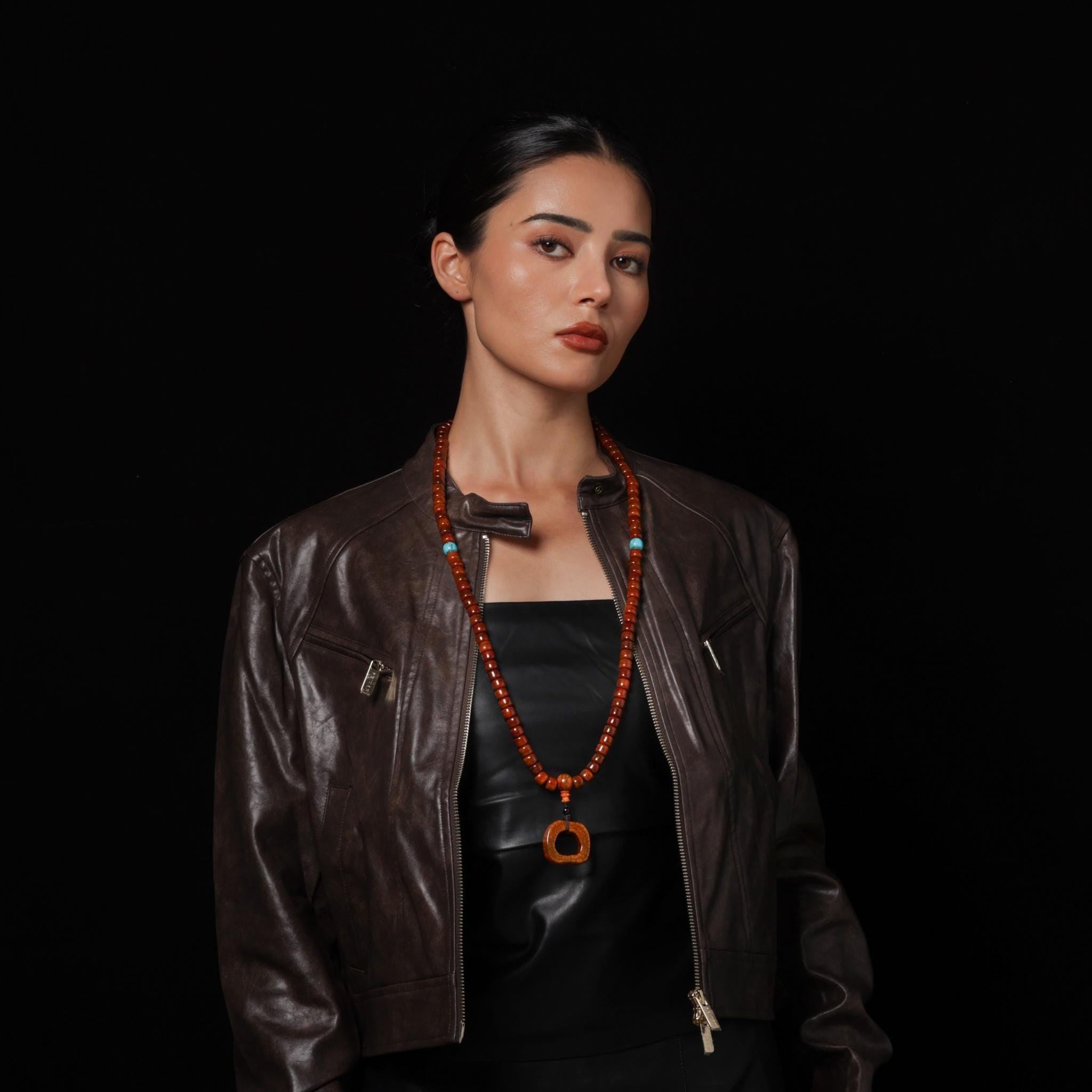 Yak Bone 108 Mala Beads with Turquoise