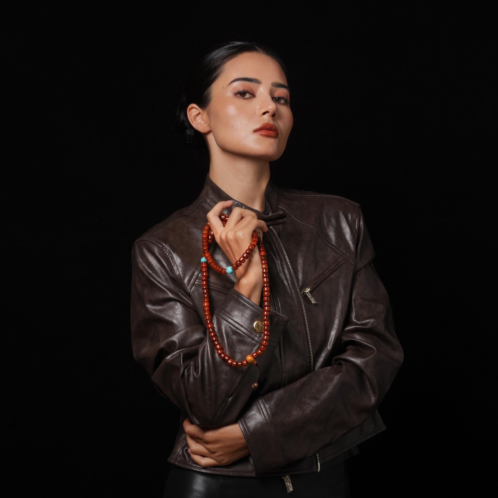 Yak Bone 108 Mala Beads with Turquoise