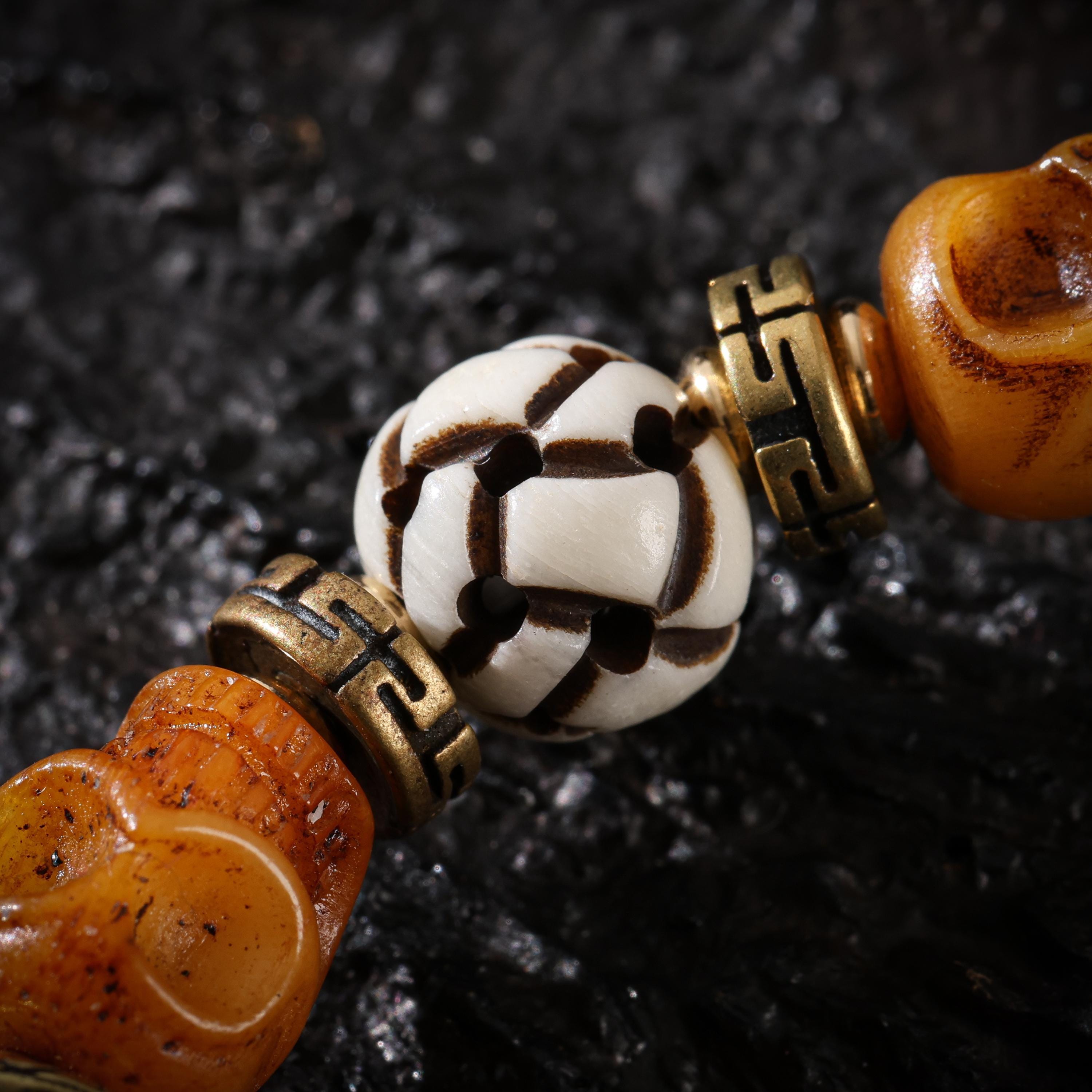 Yak Bone Skull Bracelet