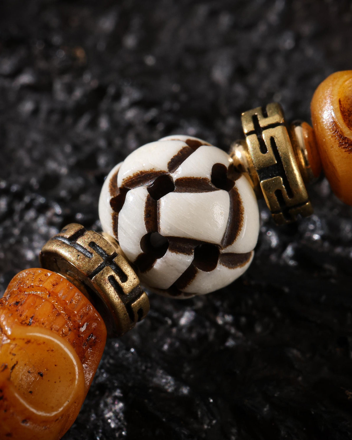 Yak Bone Skull Bracelet-5