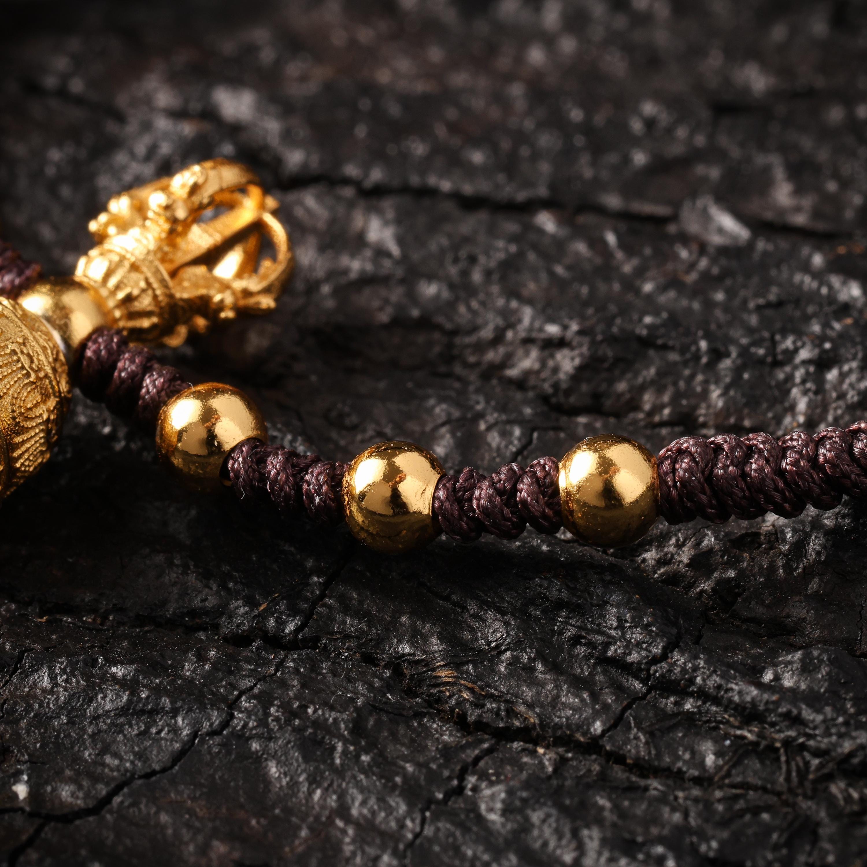 18K Gold Plated Vajra Bell Braided Bracelet