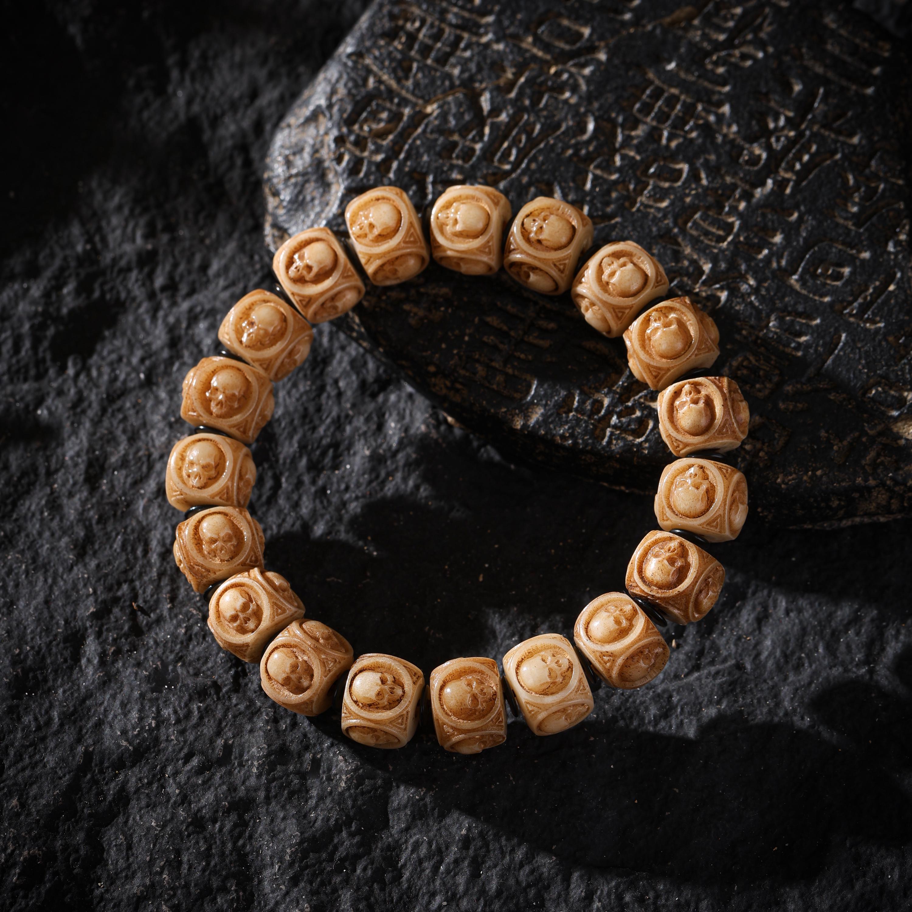 Yak Bone Skull Bracelet