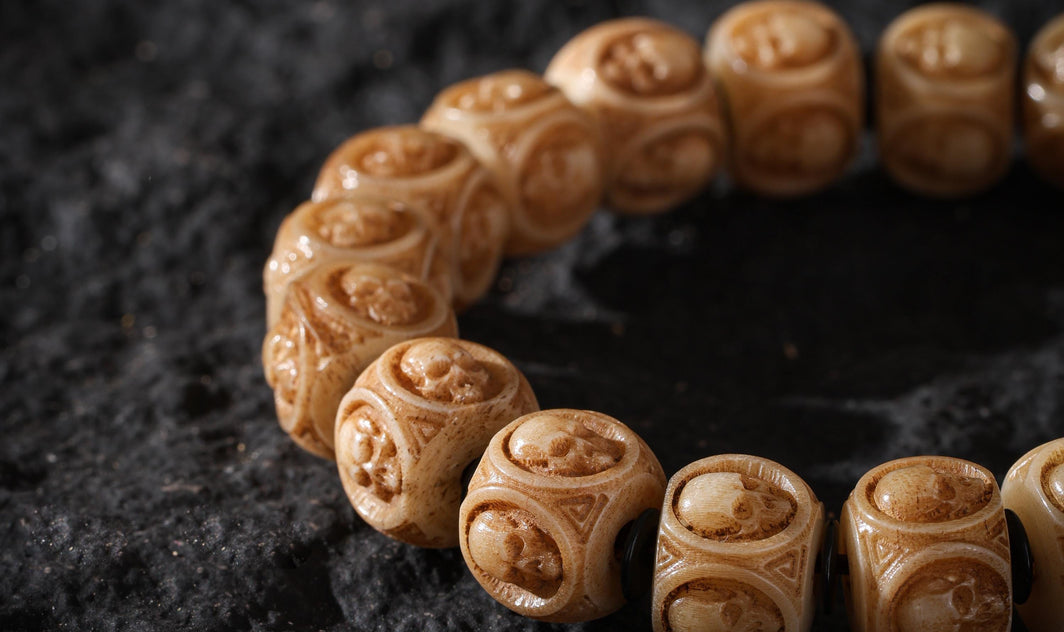Yak Bone Skull Bracelet