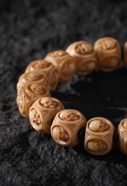 Yak Bone Skull Bracelet