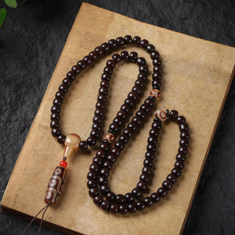 Black Bodhi 108 Mala Beads Necklace